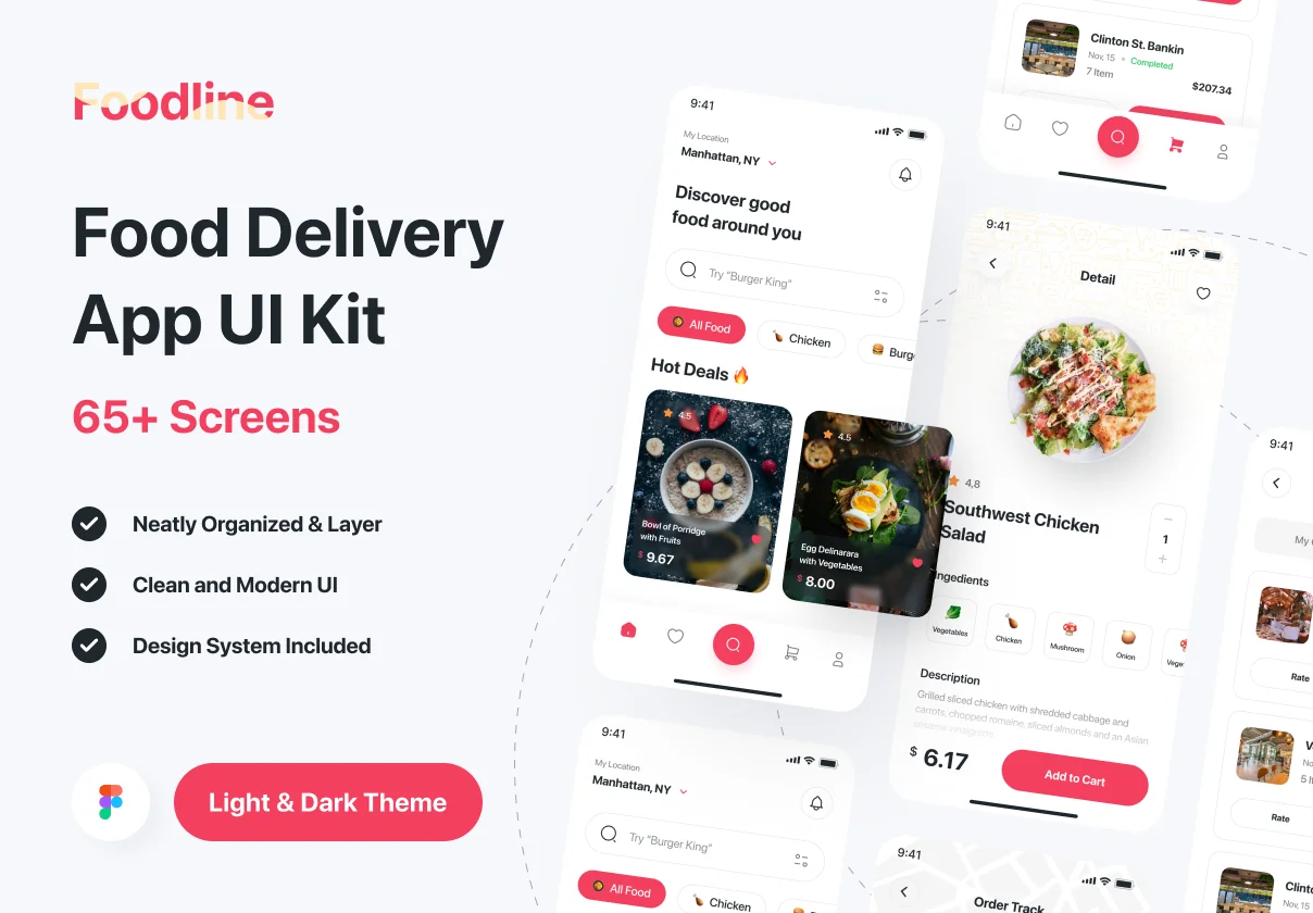 Foodline - Food Delivery App UI Kit