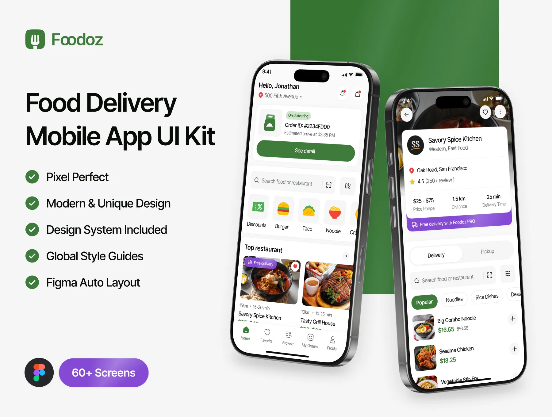 Foodoz - Food Delivery Mobile App UI Kit