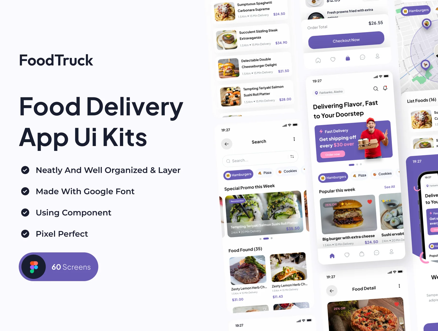 FoodTruck - Food Delivery Mobile App UI Kits