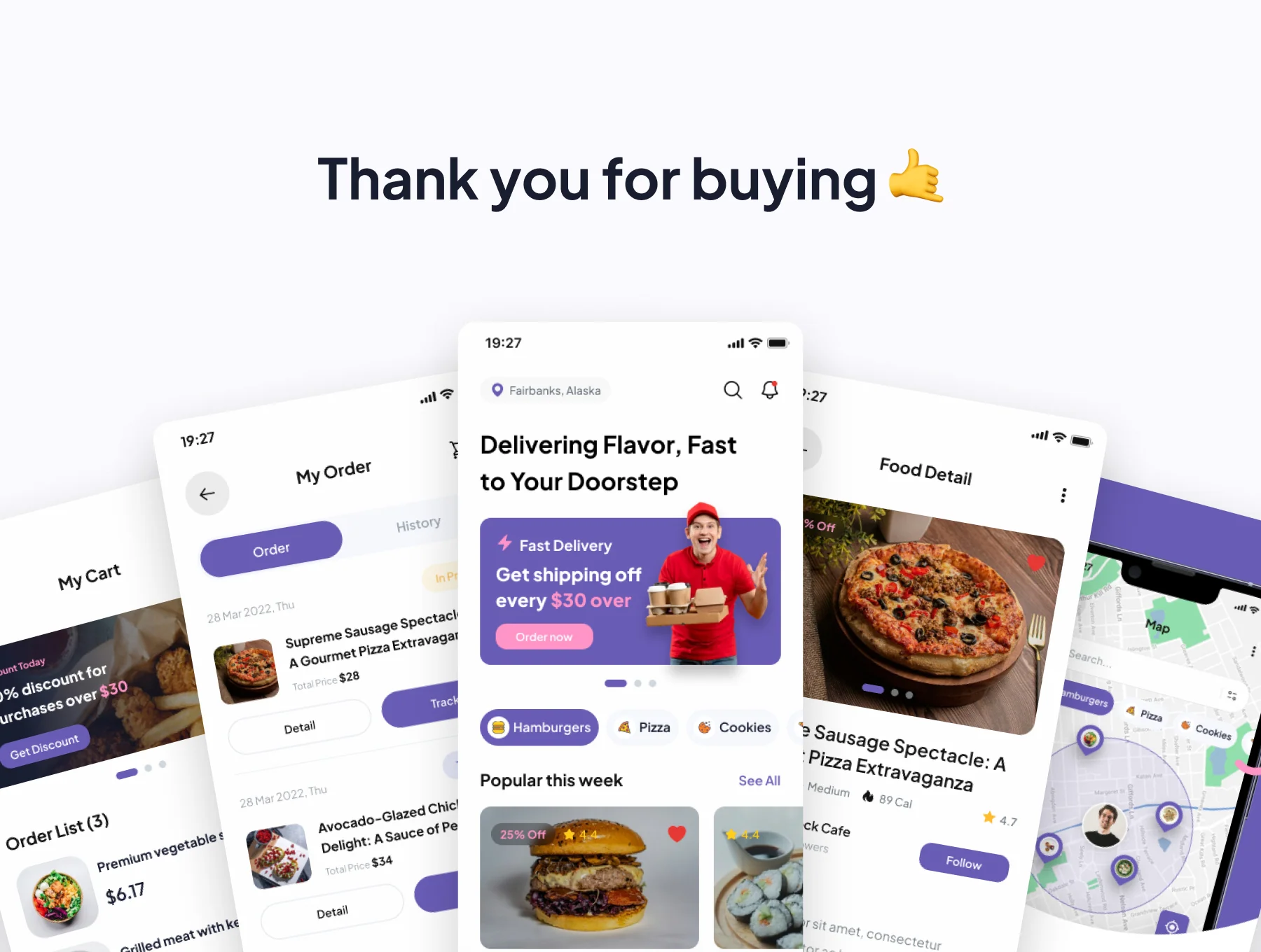 FoodTruck - Food Delivery Mobile App UI Kits 6