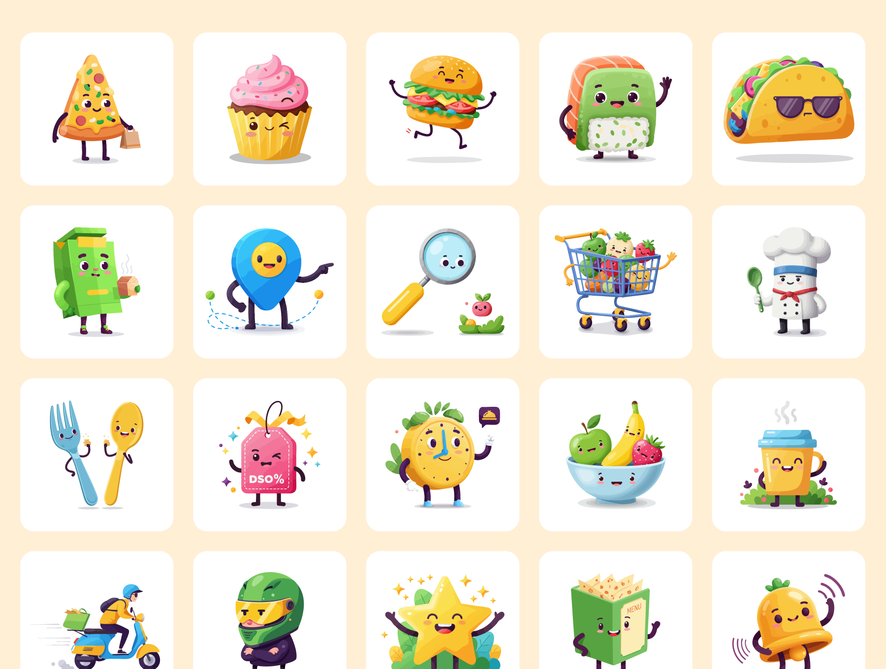 Foody Cute Illustrations Pack 5