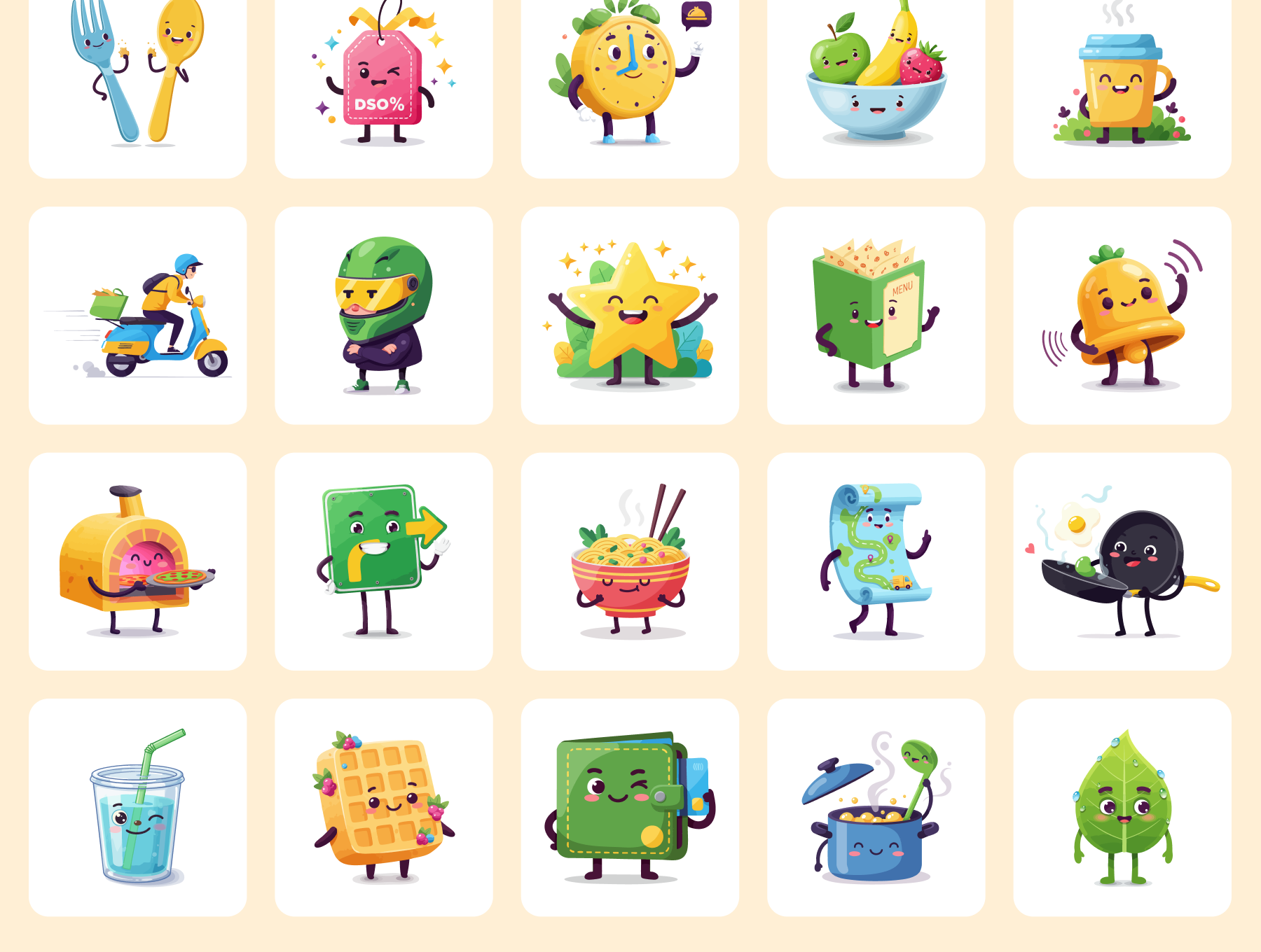 Foody Cute Illustrations Pack 6