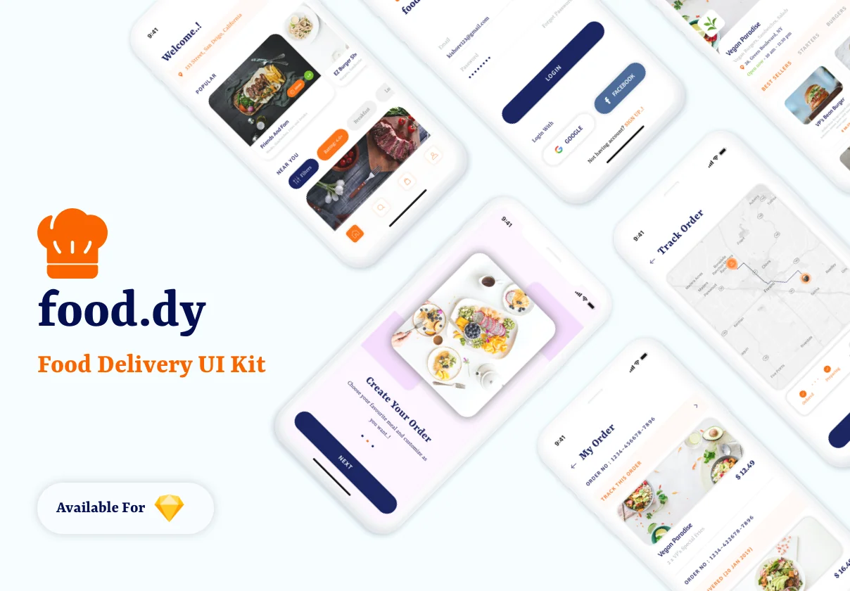 Food.dy Delivery App UI Kit