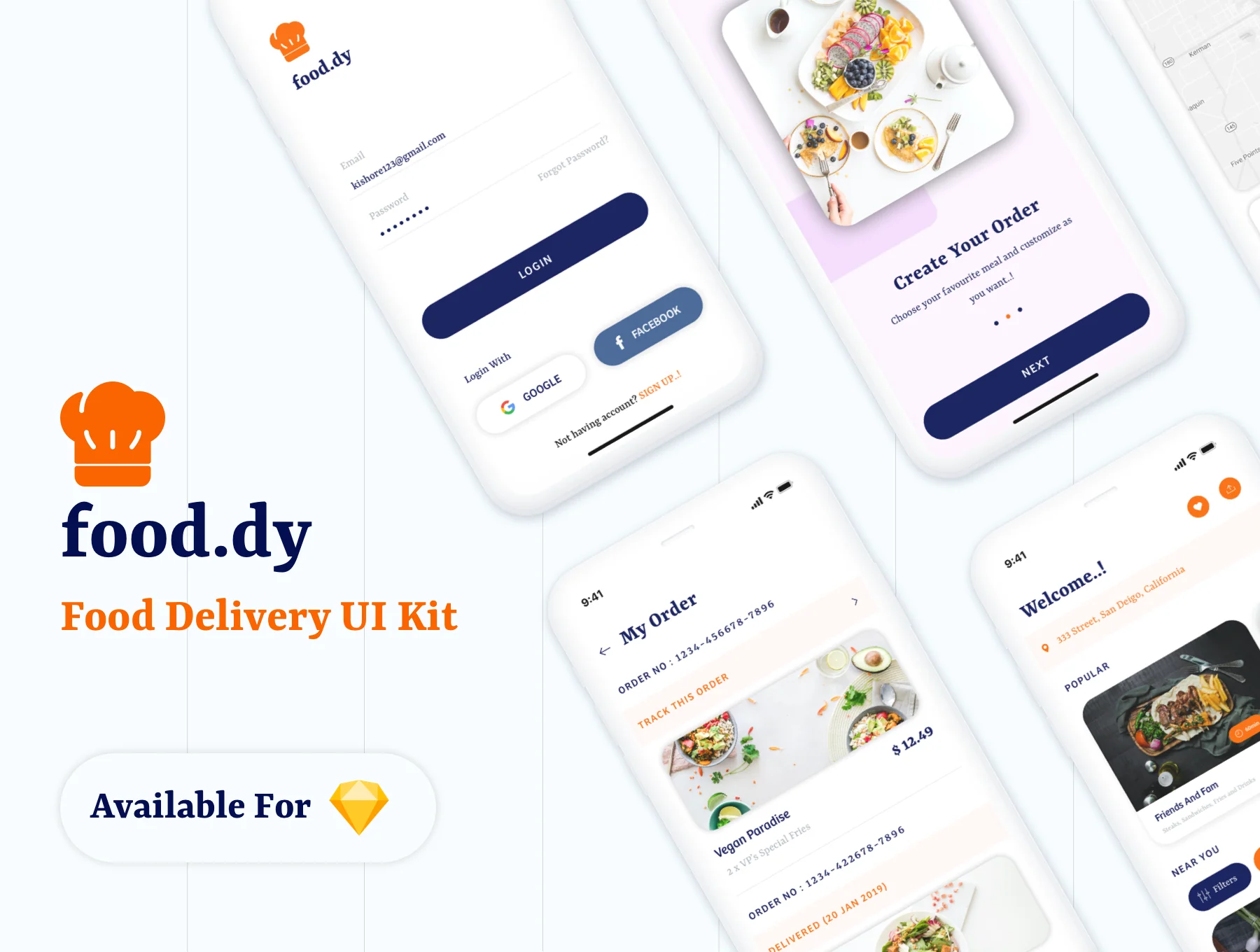Food.dy Delivery App UI Kit