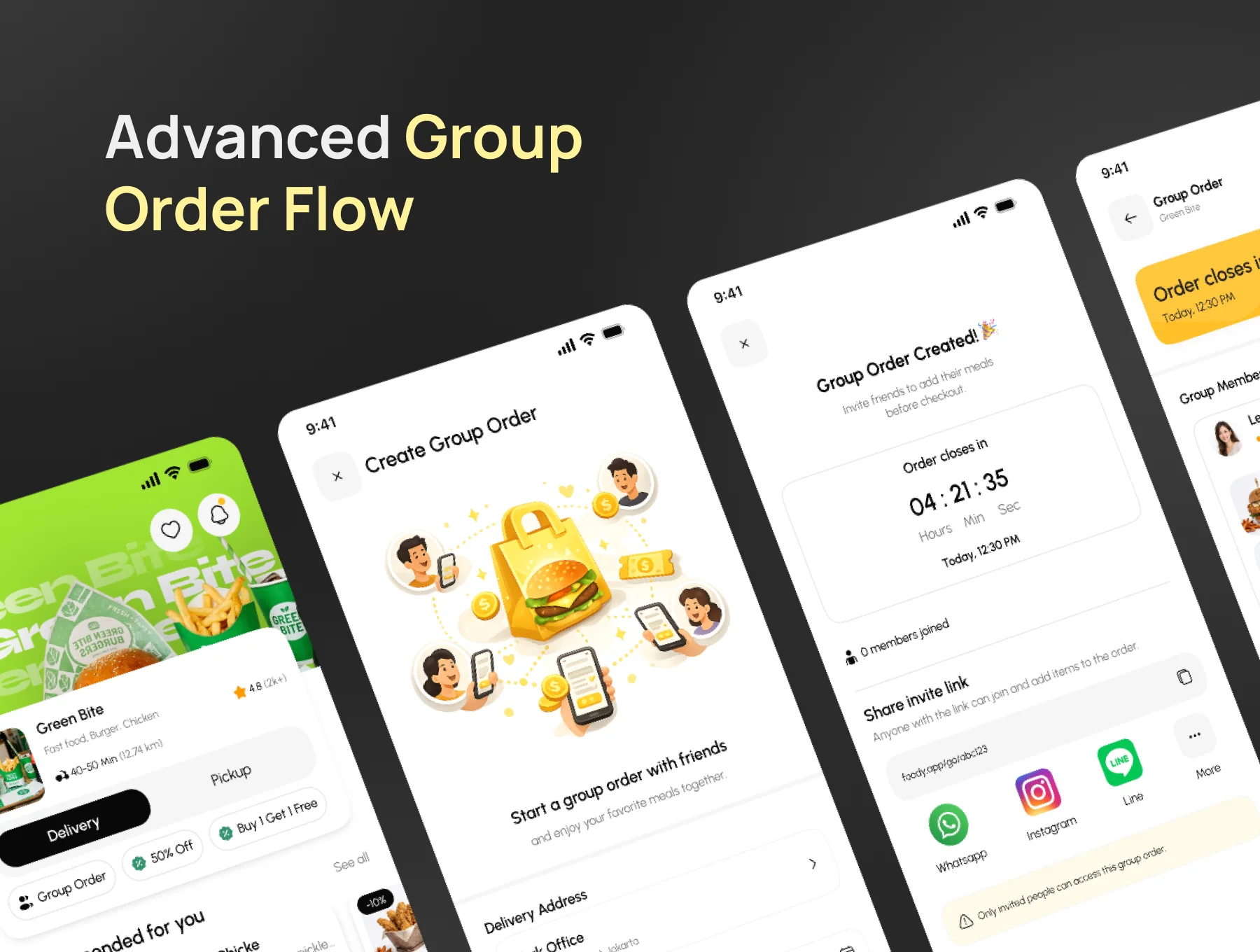 Foody — Food Delivery & Group Order App UI Kit 2