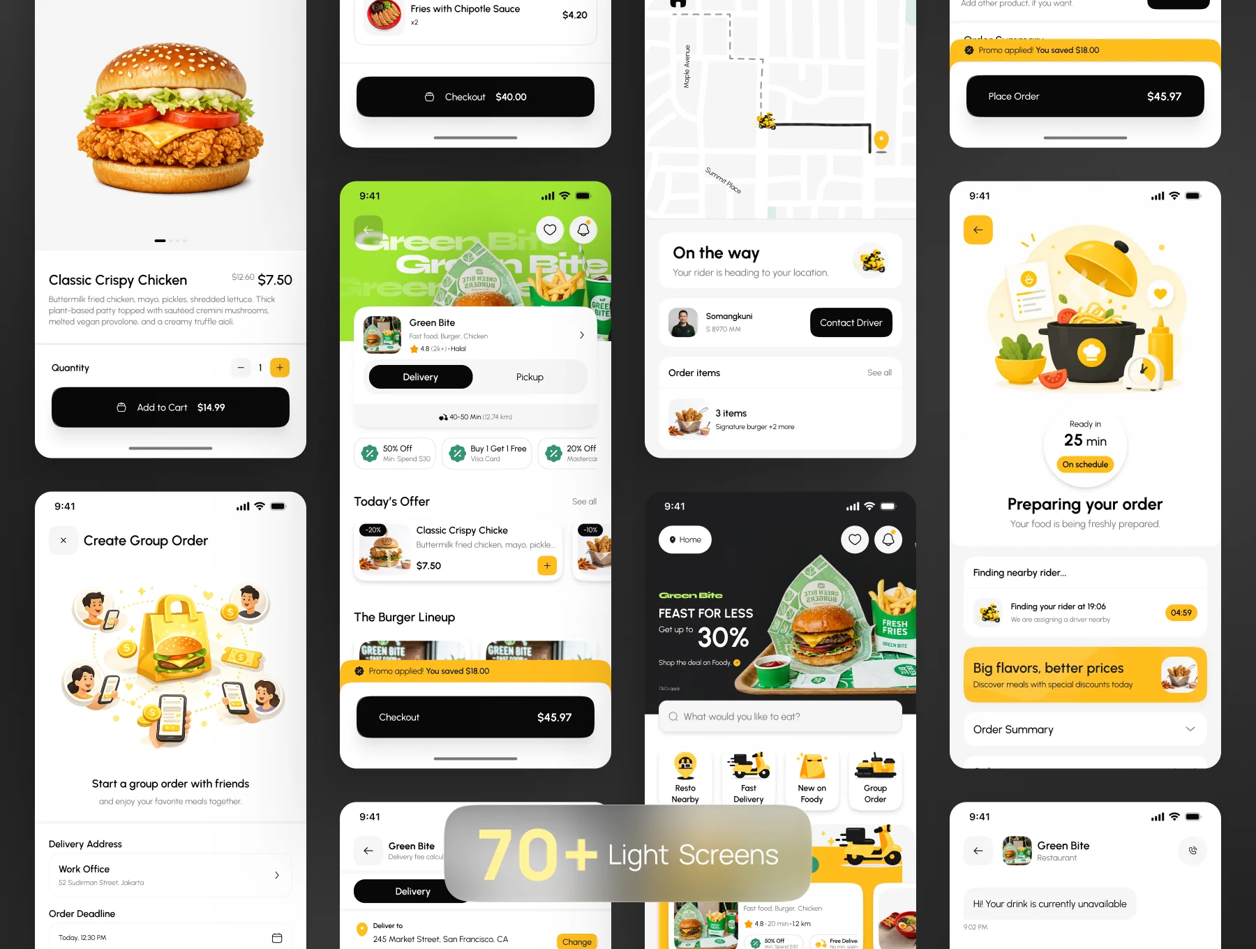 Foody — Food Delivery & Group Order App UI Kit 3