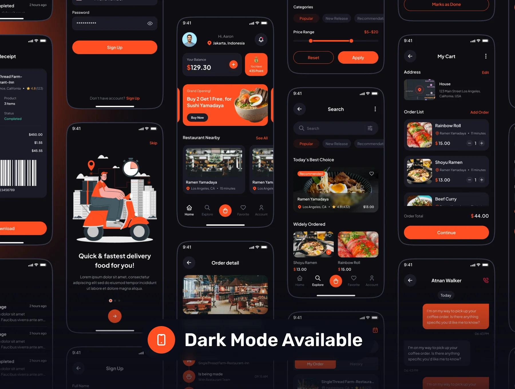 FOODY - Food Order and Delivery Premium Mobile App UI Kit 2