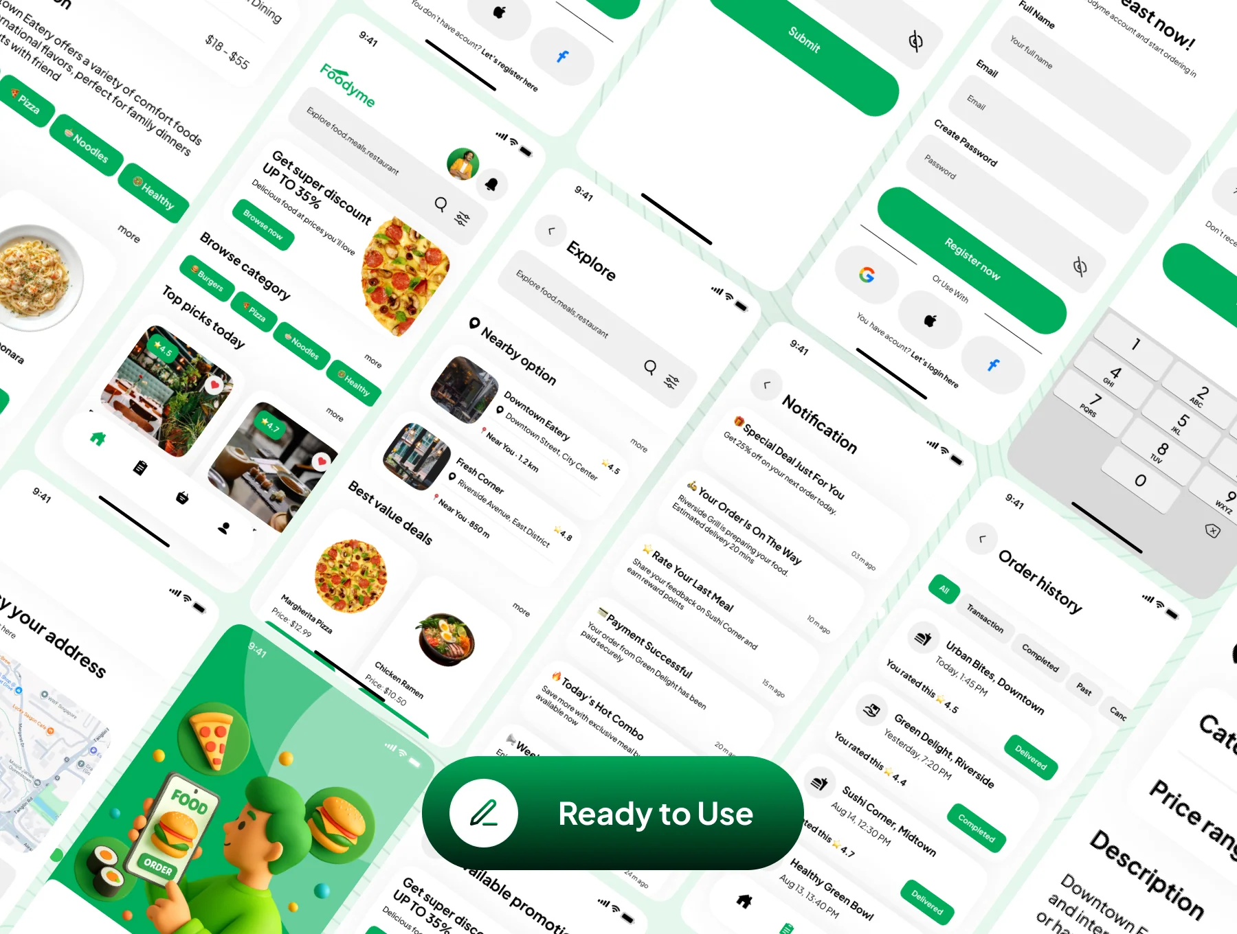 Foodyme - Food Ordering & Checkout App UI Kit 7