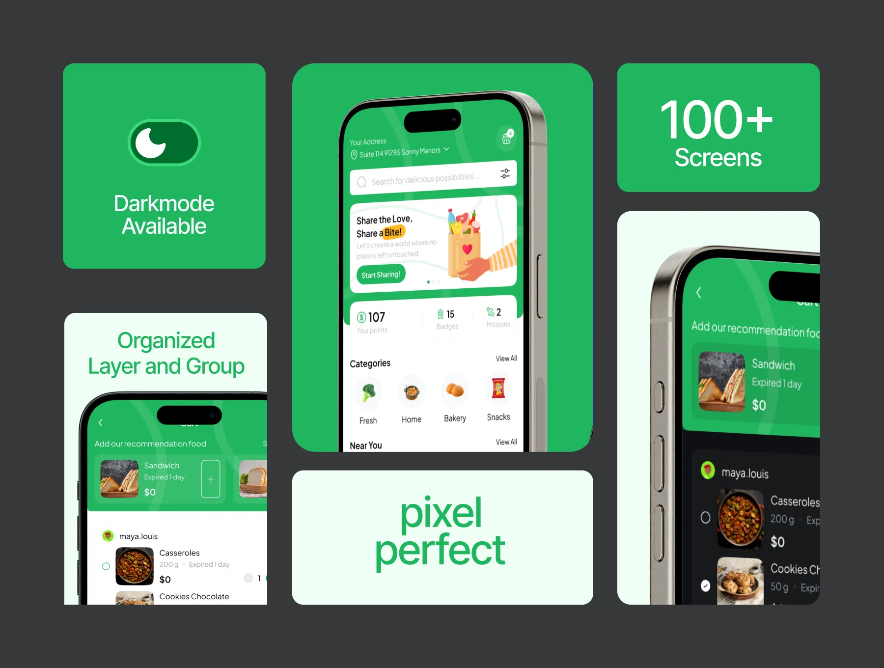 Foosh - Food Sharing Mobile App UI KIT 2