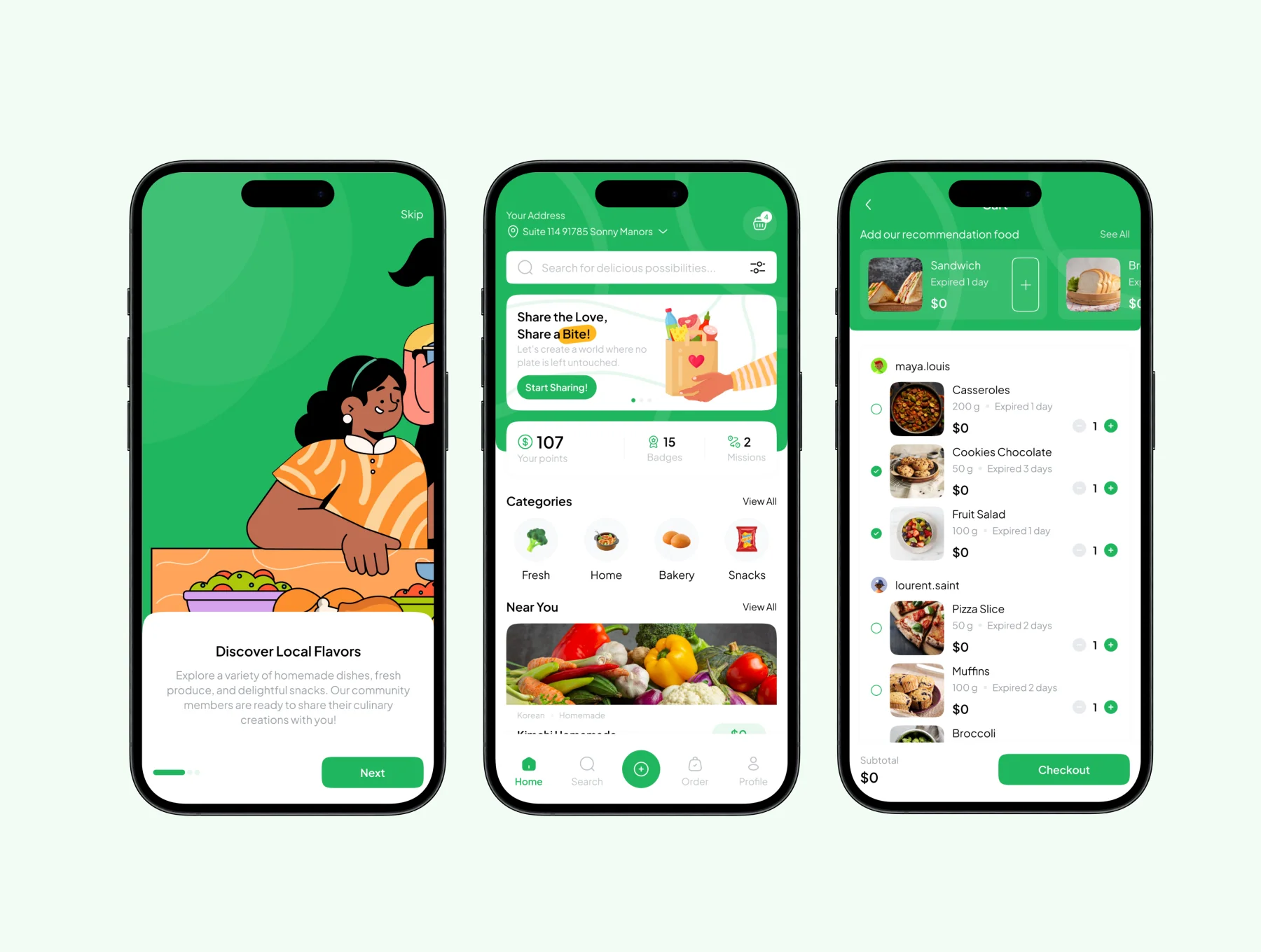 Foosh - Food Sharing Mobile App UI KIT 3