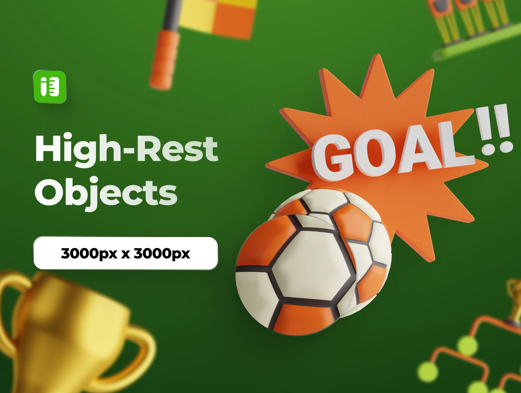 Football 3D Icon Set 3