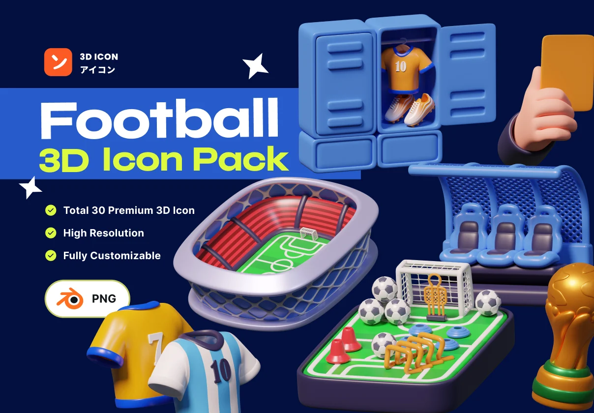 Football & Soccer 3D Icon Pack