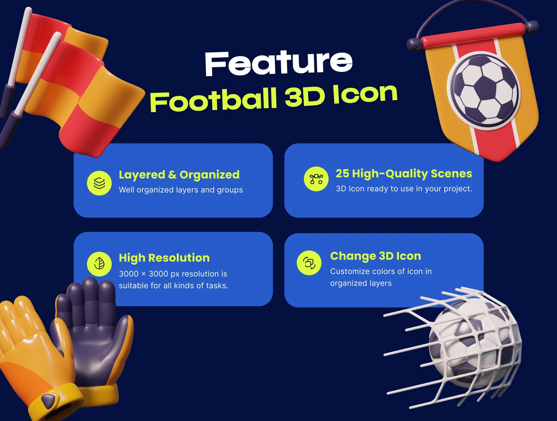 Football & Soccer 3D Icon Pack 2
