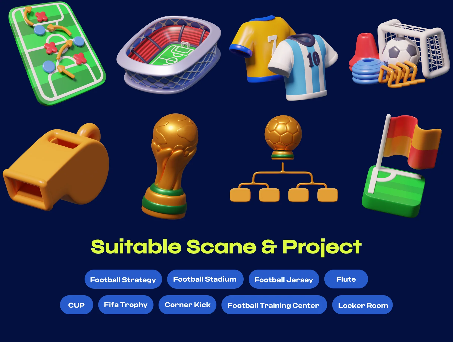 Football & Soccer 3D Icon Pack 4