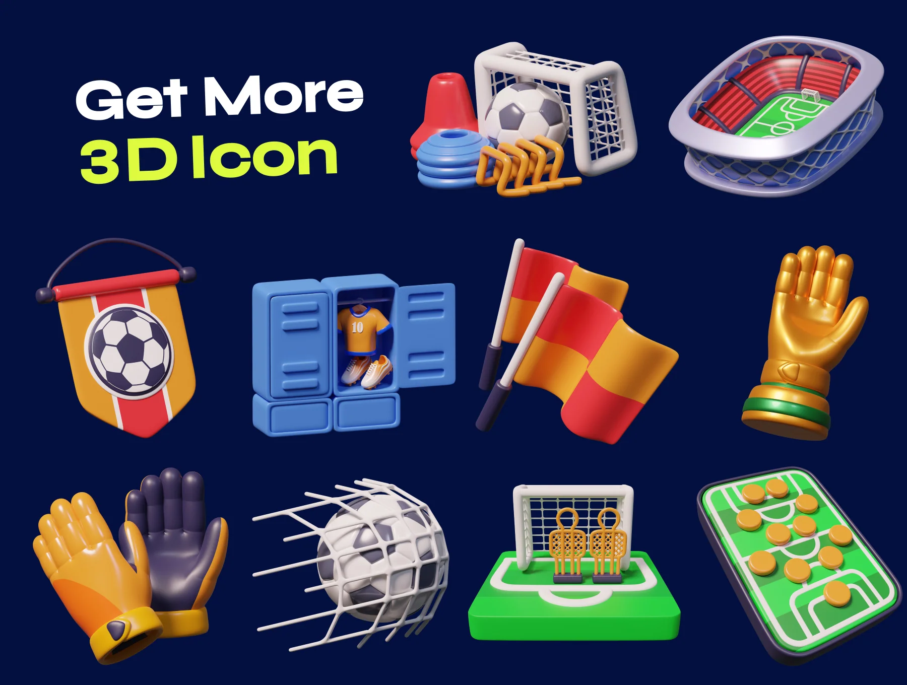 Football & Soccer 3D Icon Pack 7