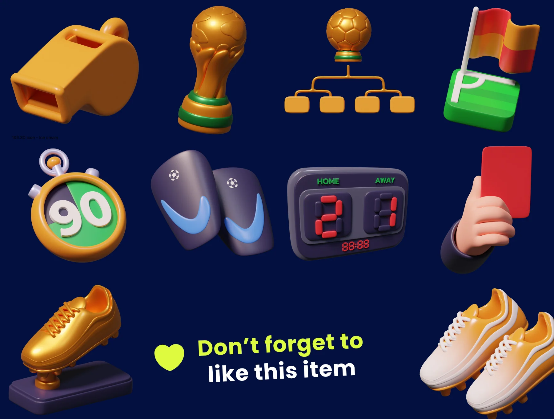 Football & Soccer 3D Icon Pack 8