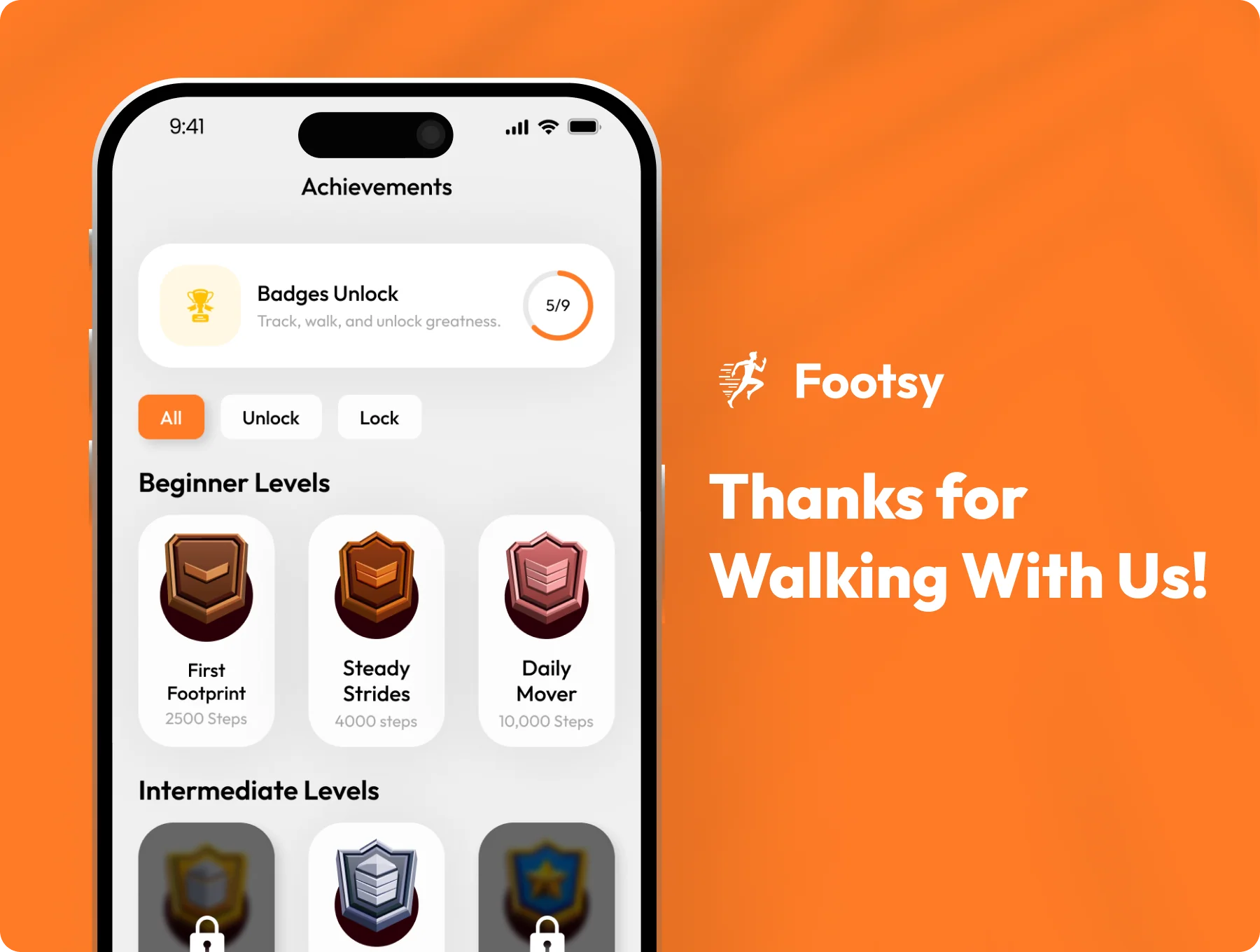 Footsy | Step Counter & Activity Tracker App UI Kit 10