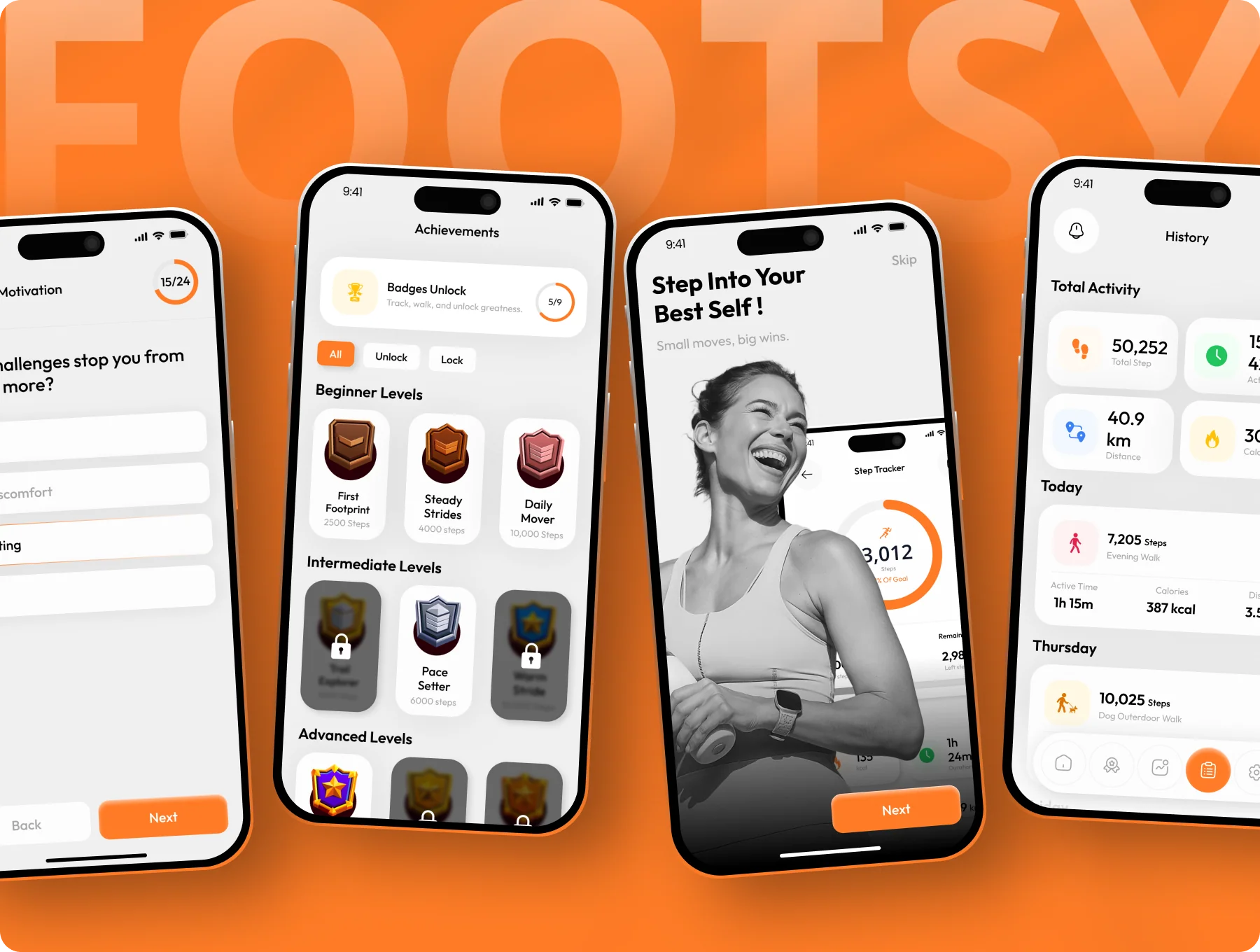 Footsy | Step Counter & Activity Tracker App UI Kit 8
