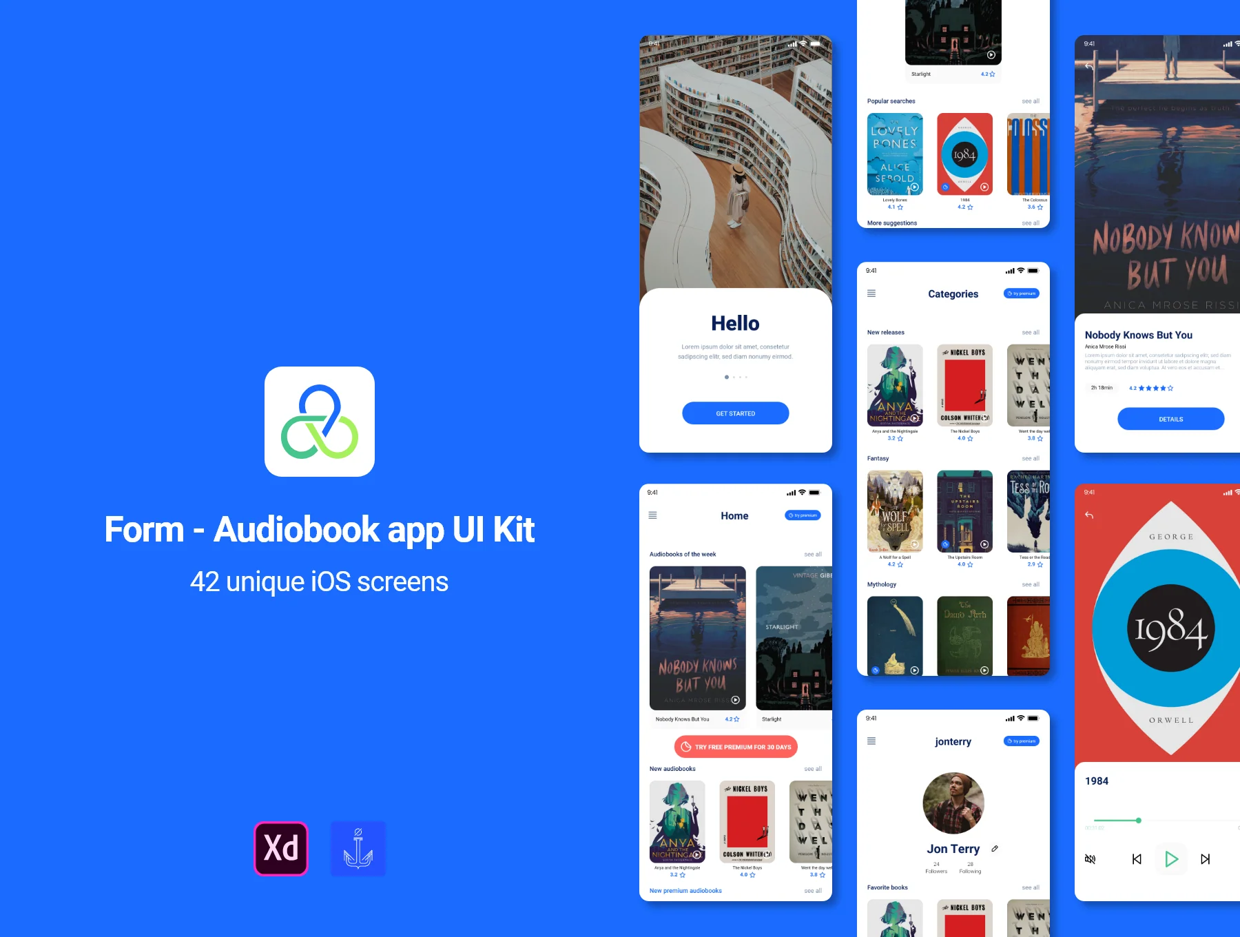 Form Audiobooks app - iOS UI Kit