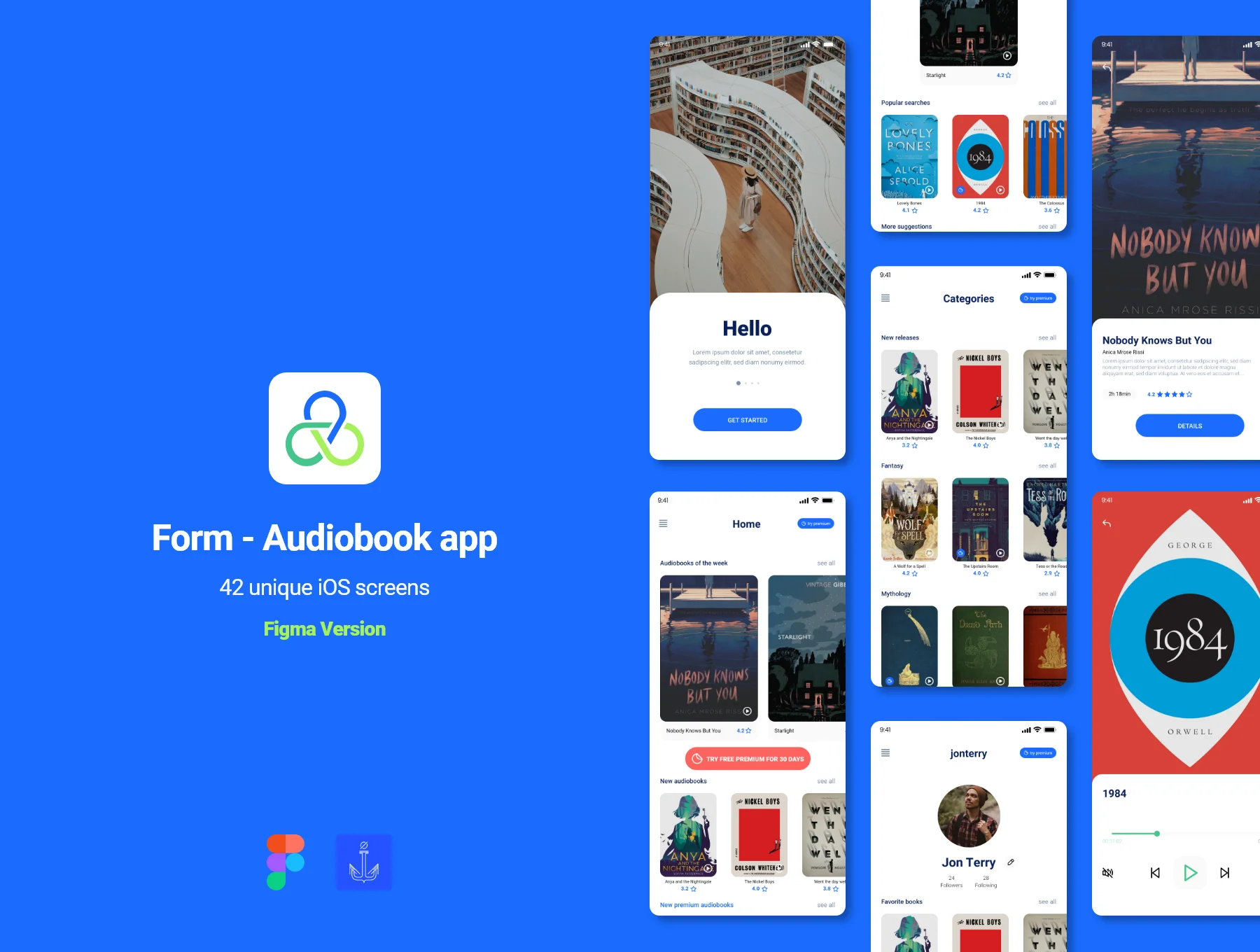 Form Audiobooks app - Figma Version