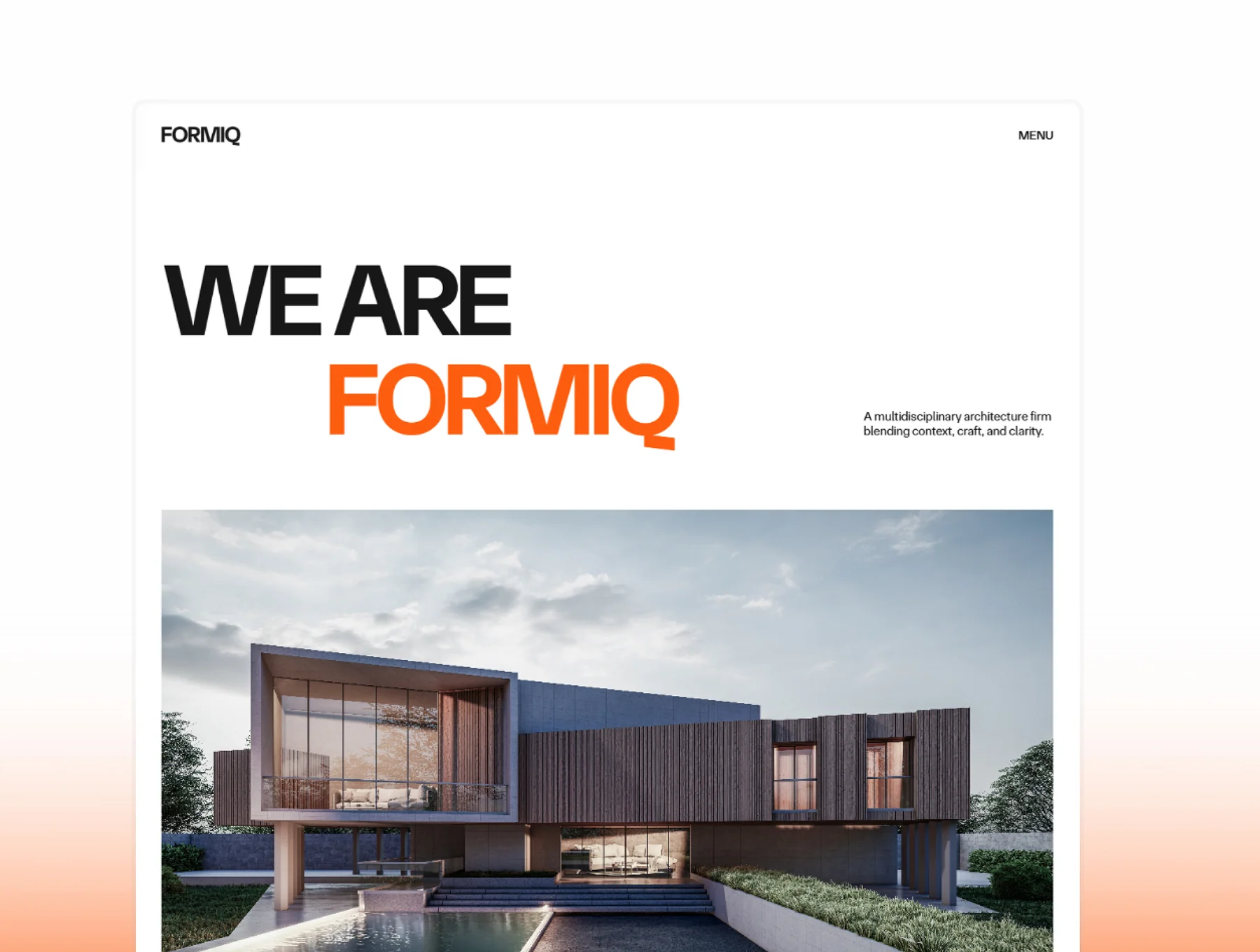 Formiq | Modern Framer Template for Architecture, Interior, and Design Studios