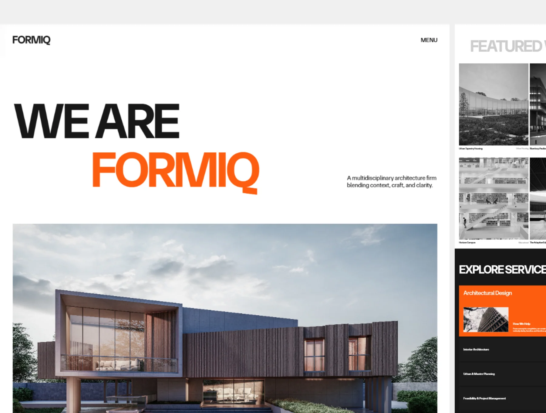 Formiq | Modern Framer Template for Architecture, Interior, and Design Studios 2