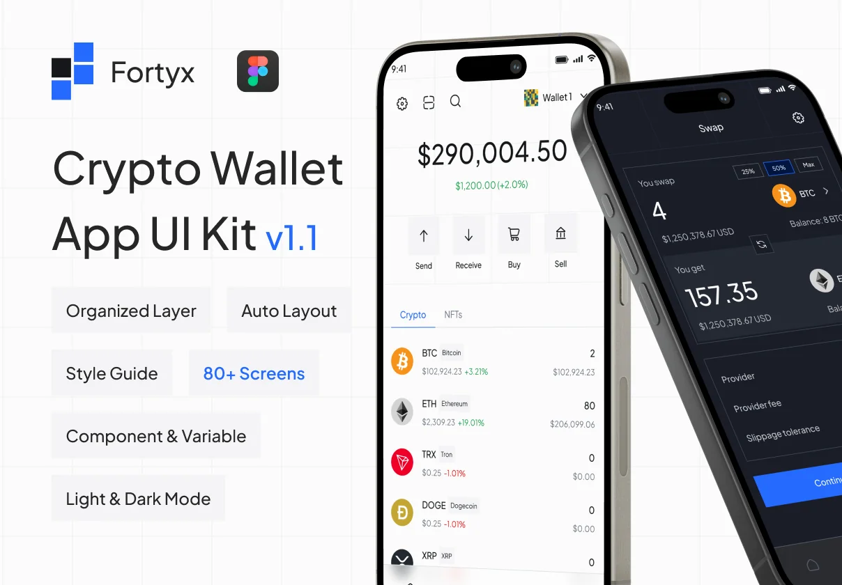 Fortyx - Crypto Wallet App UI Kit