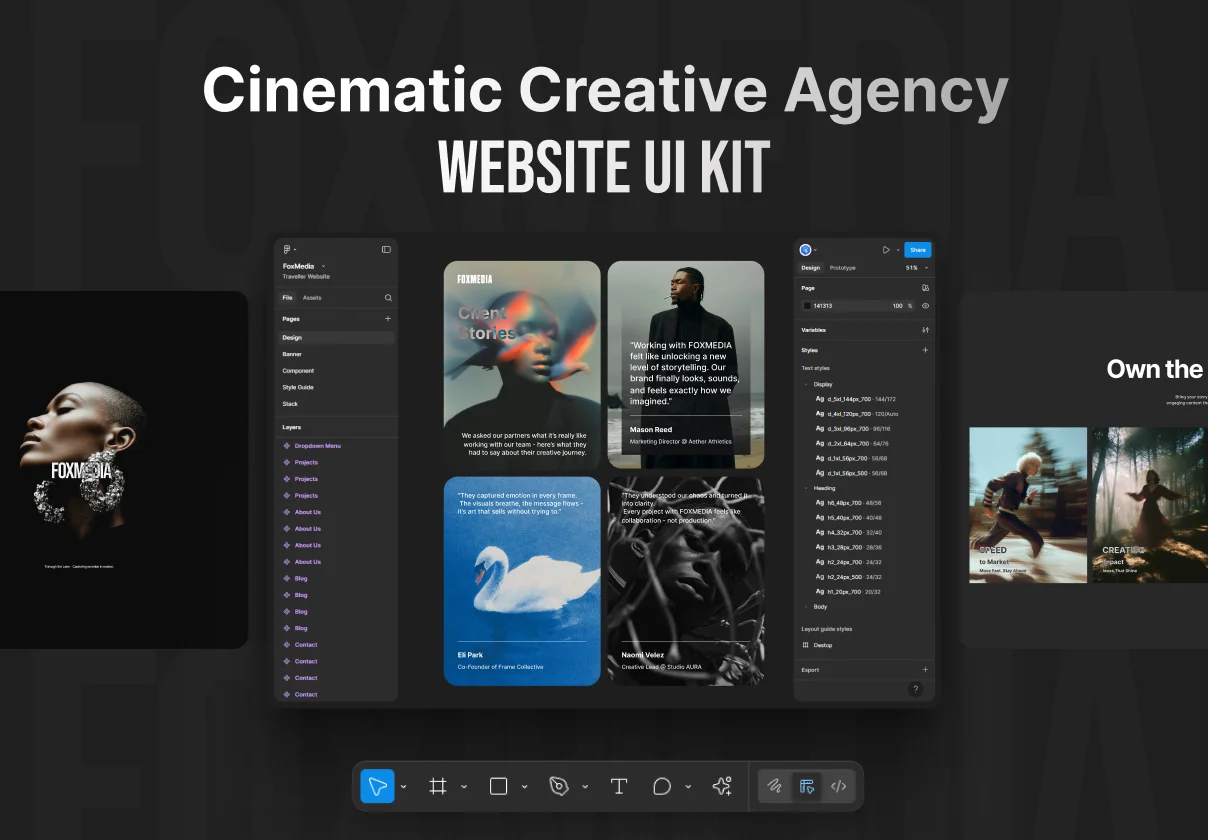 FOXMEDIA - Cinematic Creative Agency Website Template for Figma