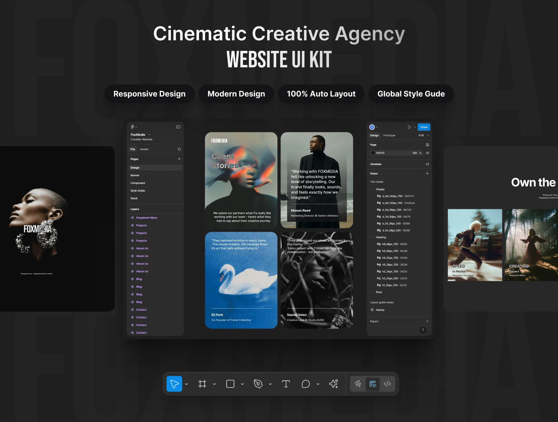 FOXMEDIA - Cinematic Creative Agency Website Template for Figma
