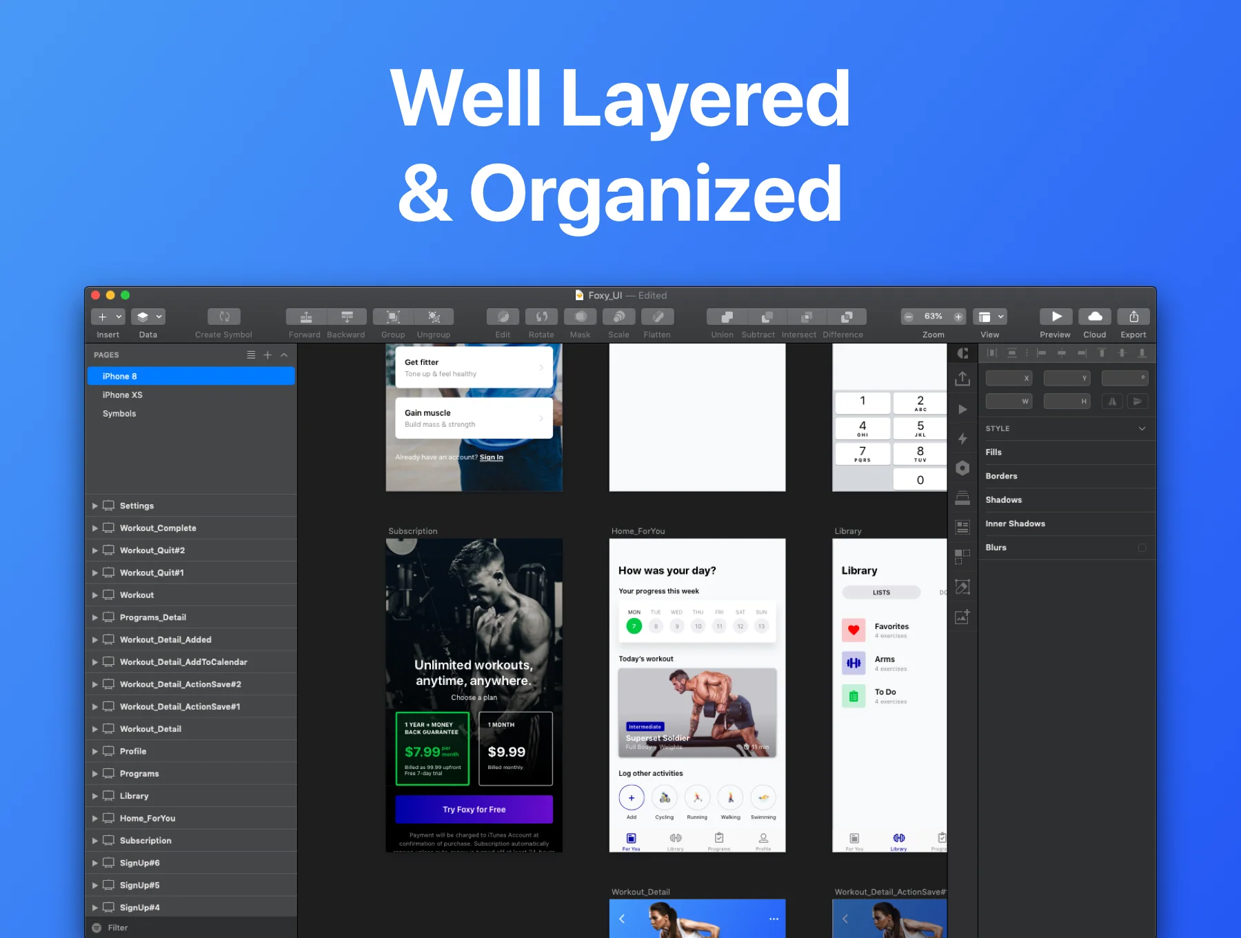Foxy Fitness UI Kit 3