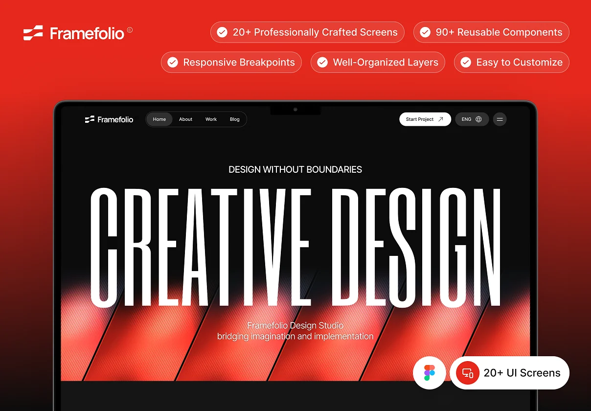 Framefolio - Digital Agency Website UI Kit