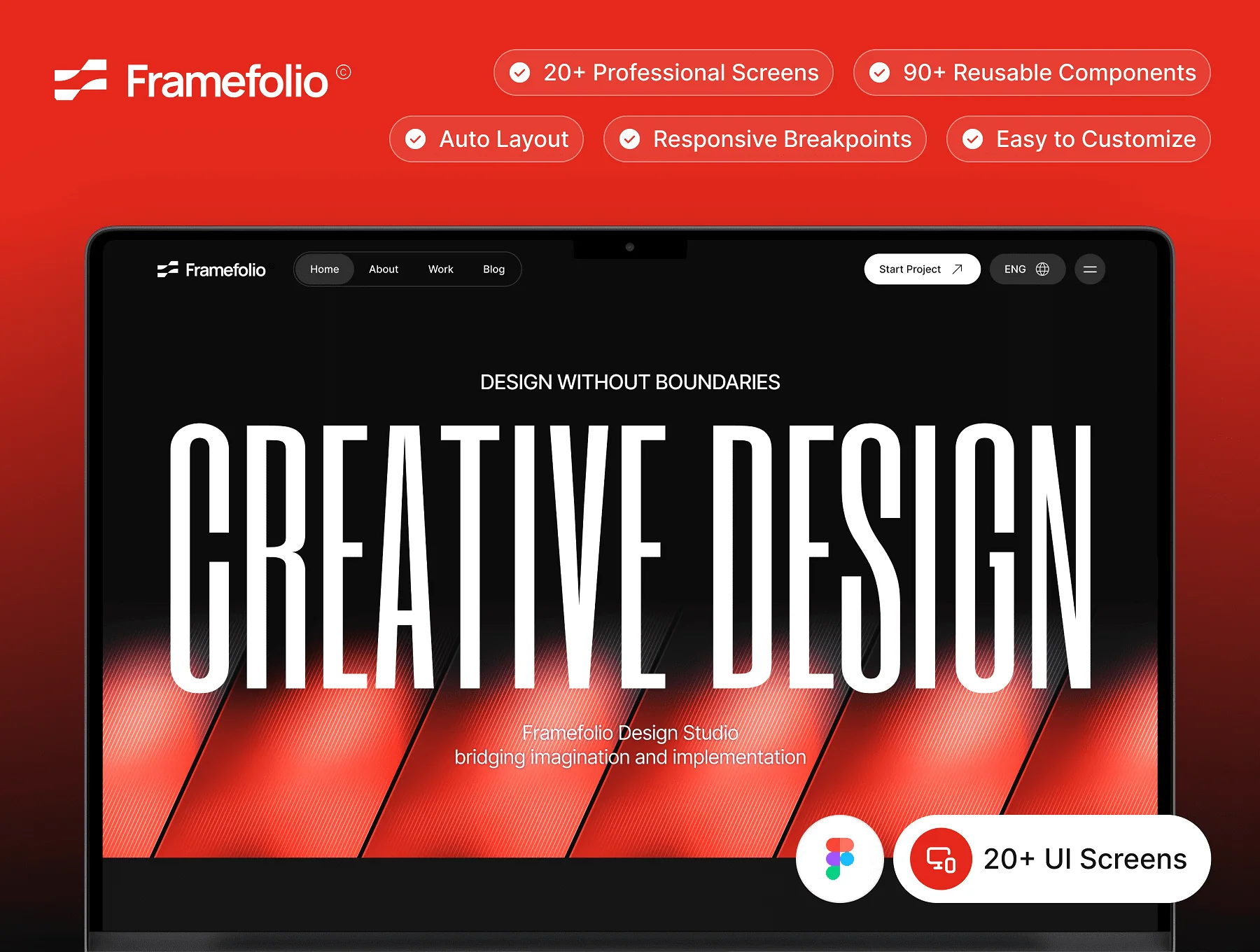Framefolio - Digital Agency Website UI Kit