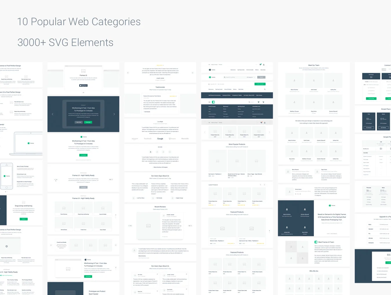 Frames Wireframe Kit 2