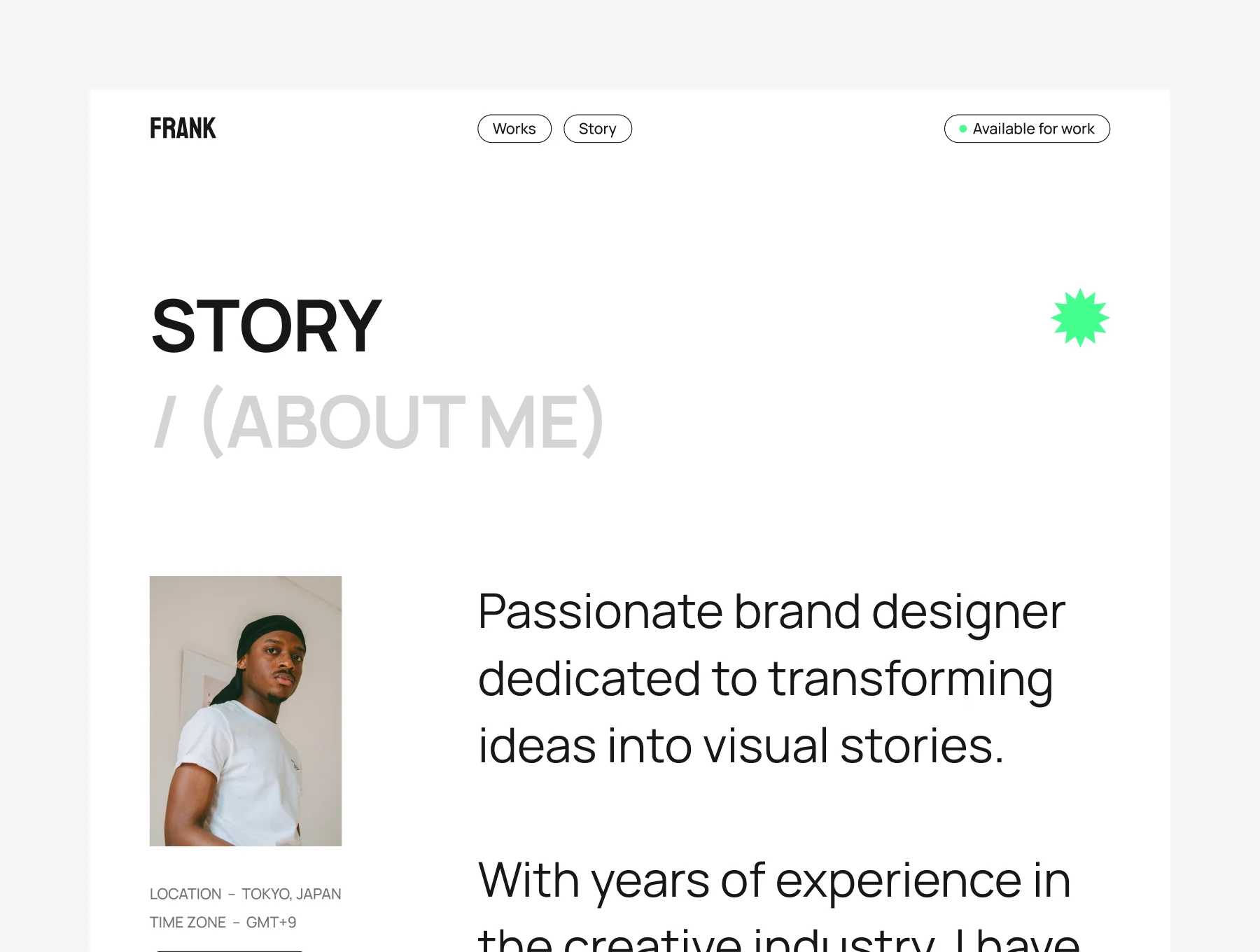 Frank - Framer Portfolio Template 2
