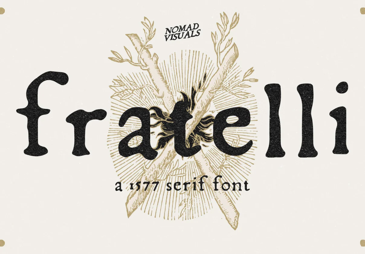 Fratelli – A 1577 Serif Font + Vintage Illustrations