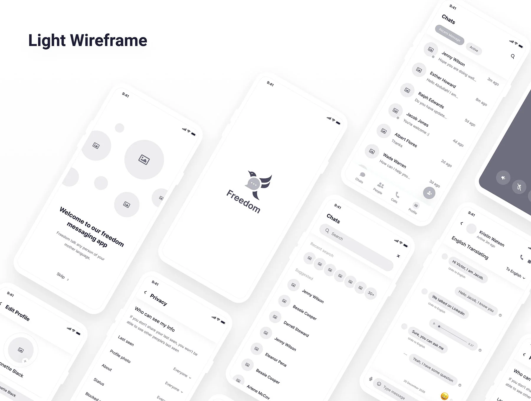Freedom Messaging App UI Kit 4