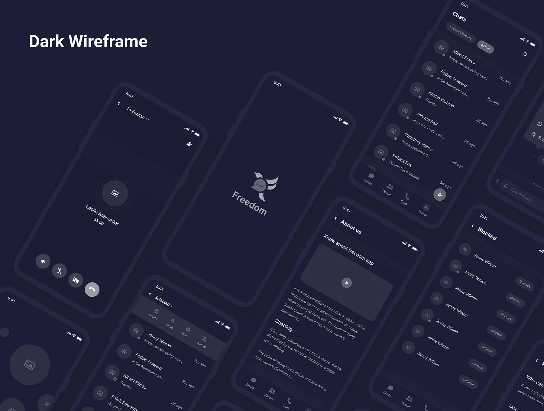 Freedom Messaging App UI Kit 6