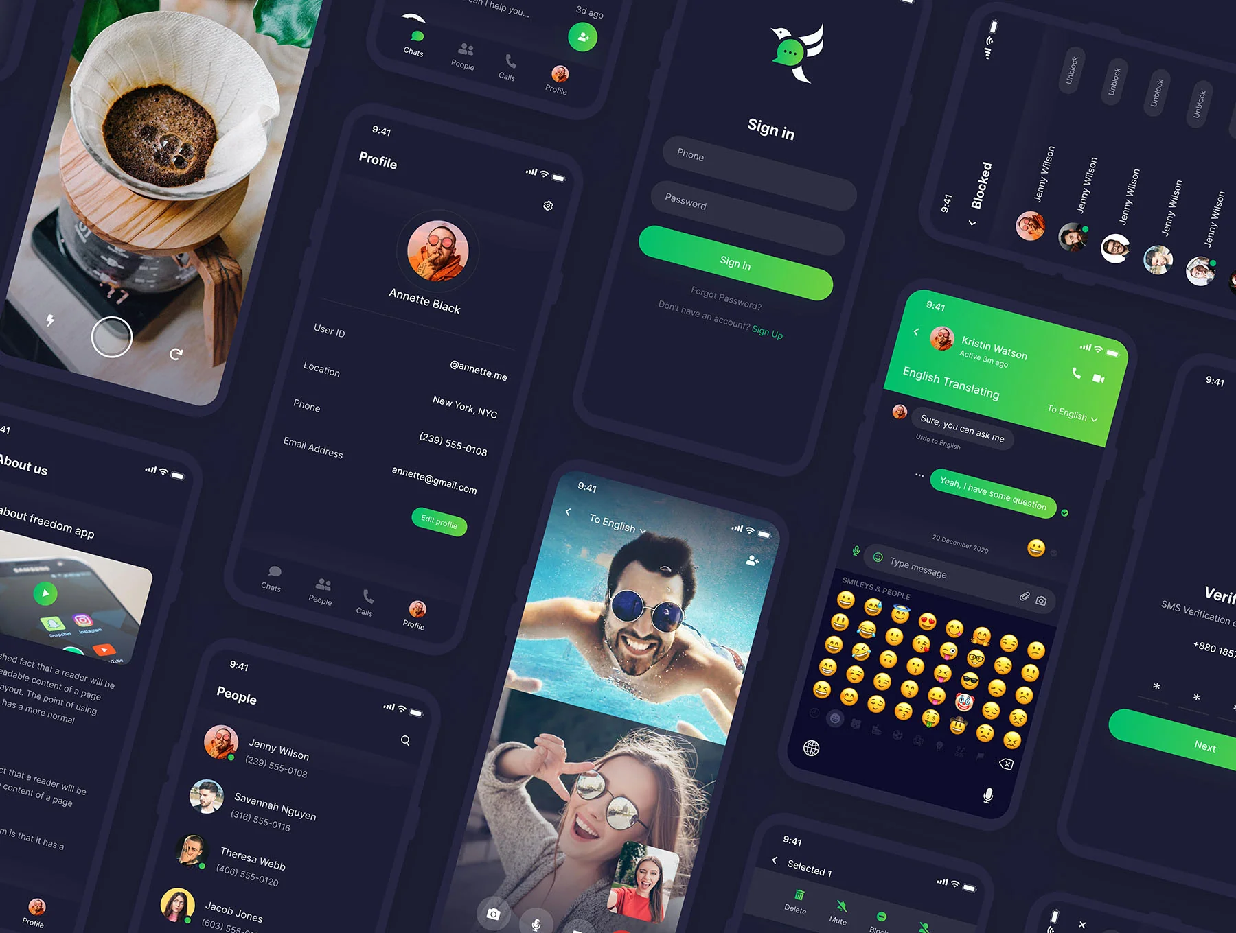 Freedom Messaging App UI Kit 7