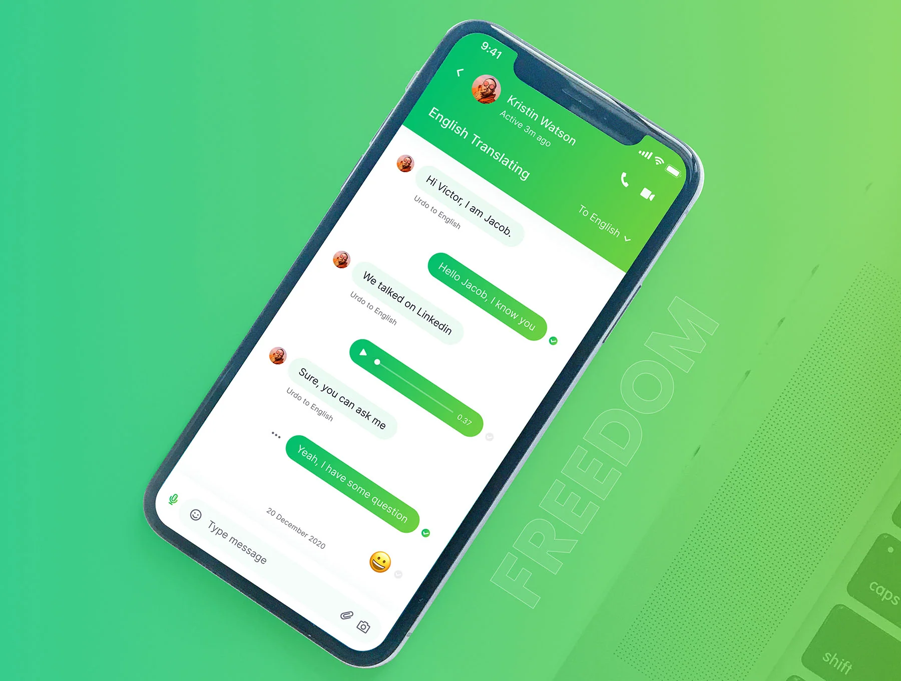 Freedom Messaging App UI Kit 8