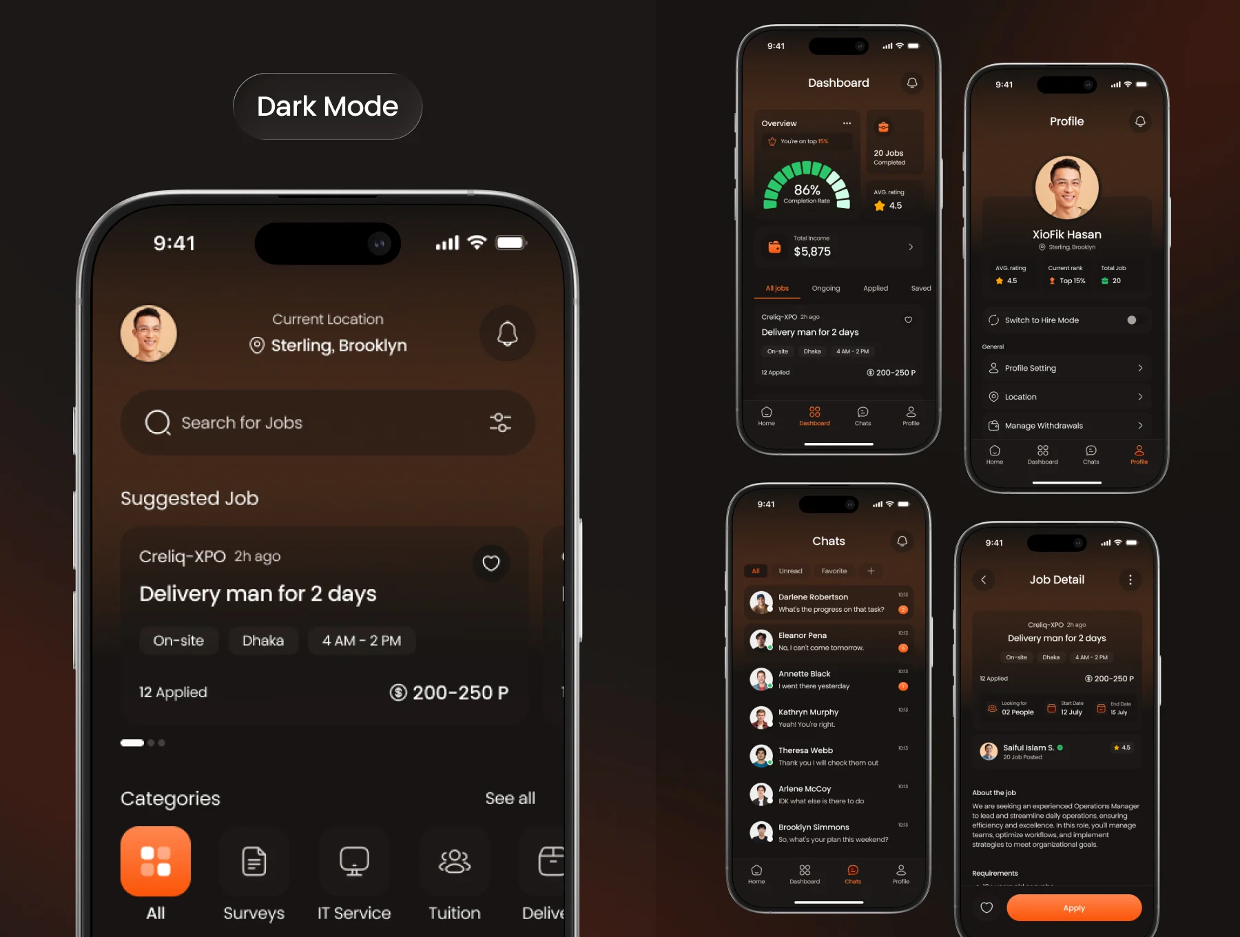 Freedoom – Part Time Job Finder App UI Kit 3