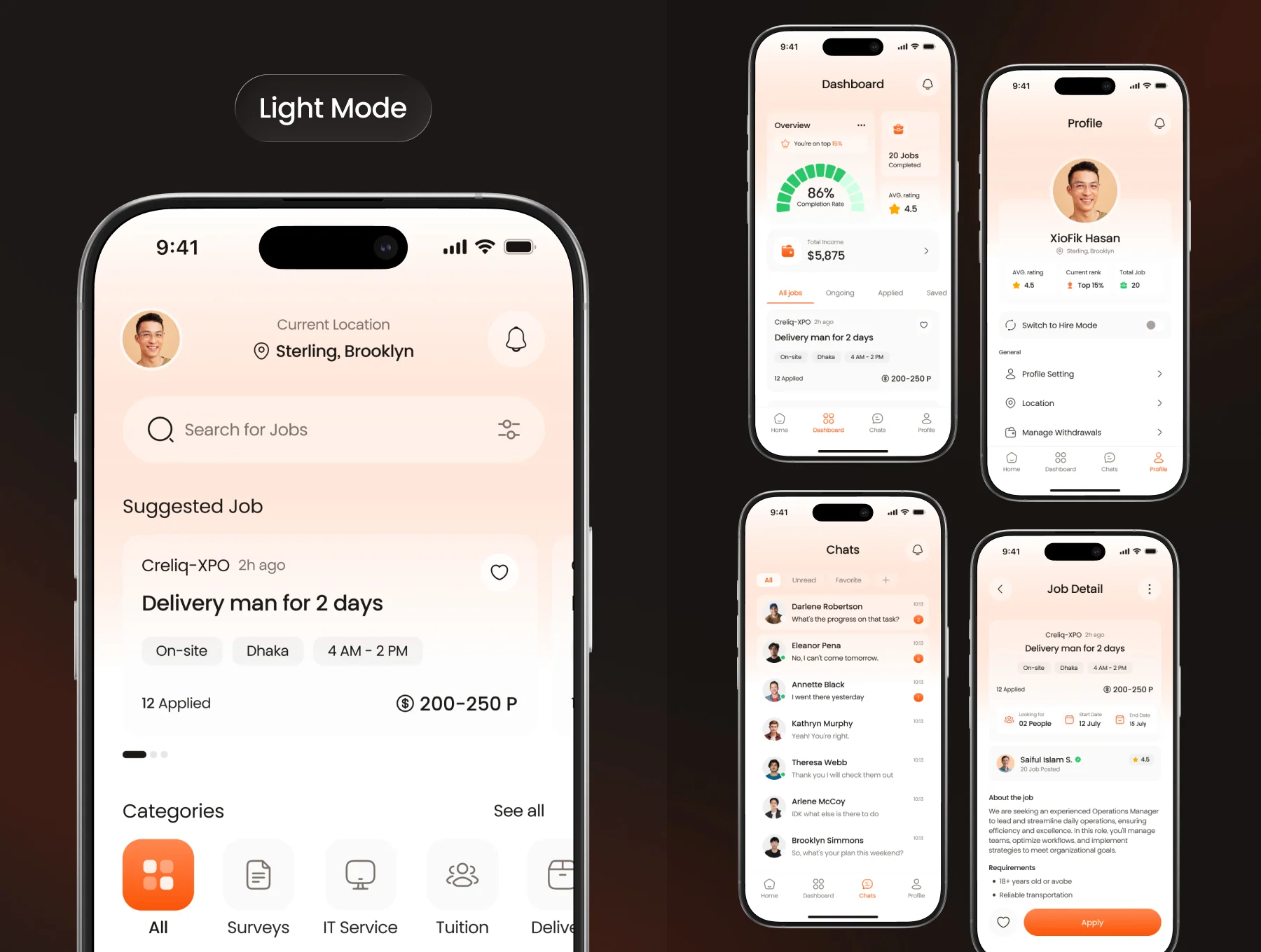 Freedoom – Part Time Job Finder App UI Kit 4