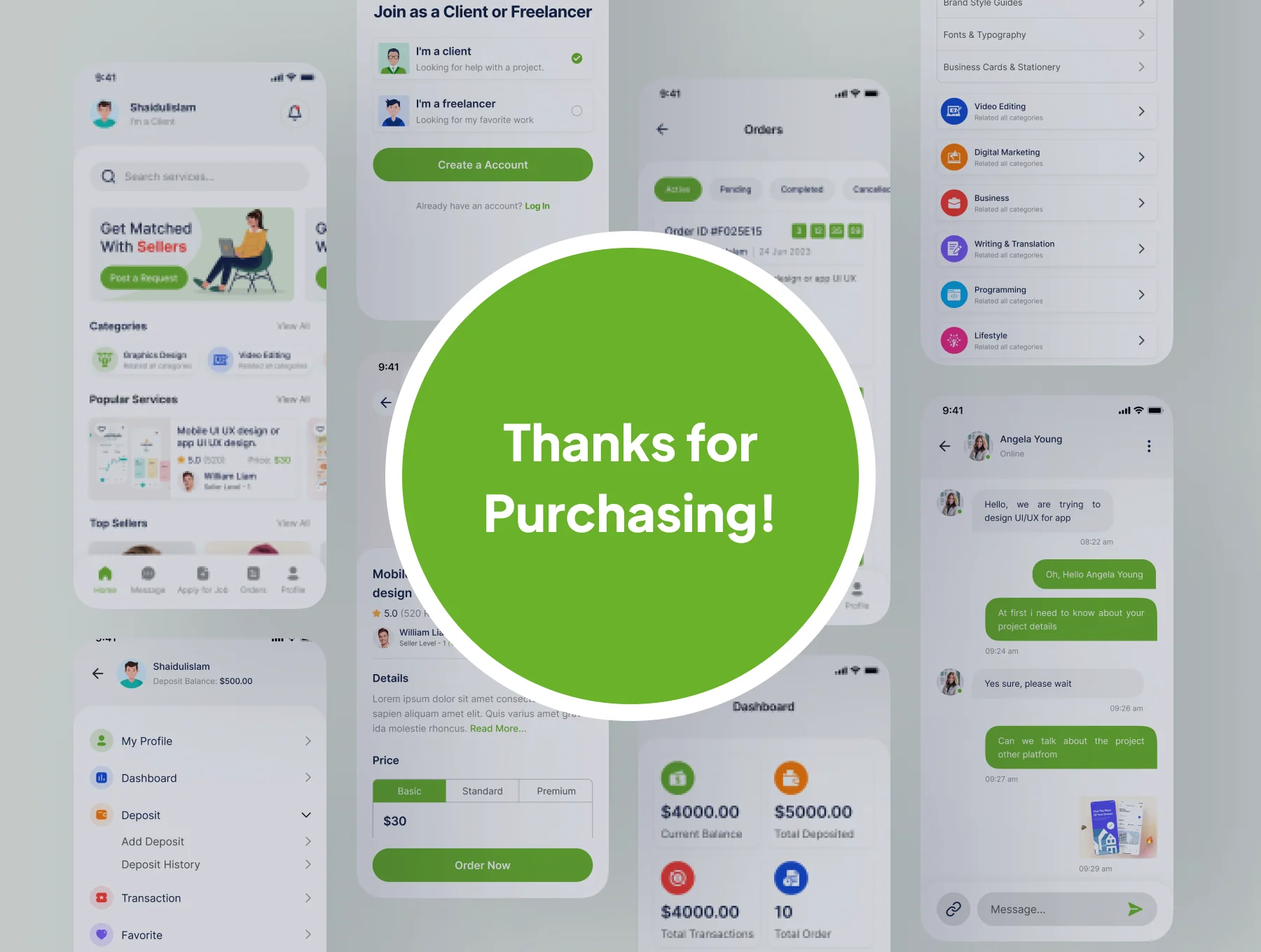 Freelancer  Marketplace App UI kit ( Android & iOS) 6