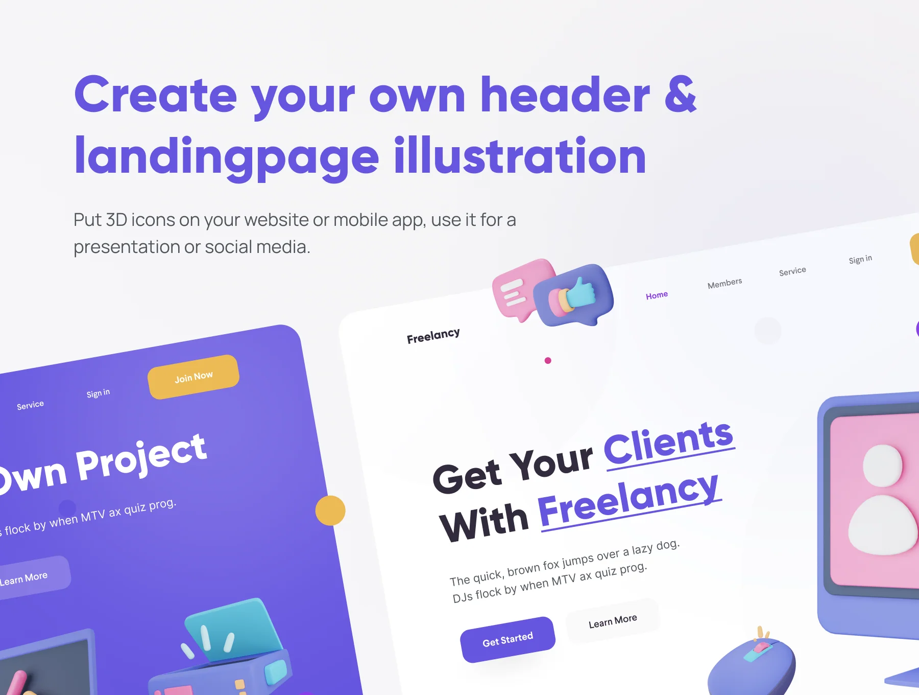 Freelancy - Freelance 3D Icon Set 6