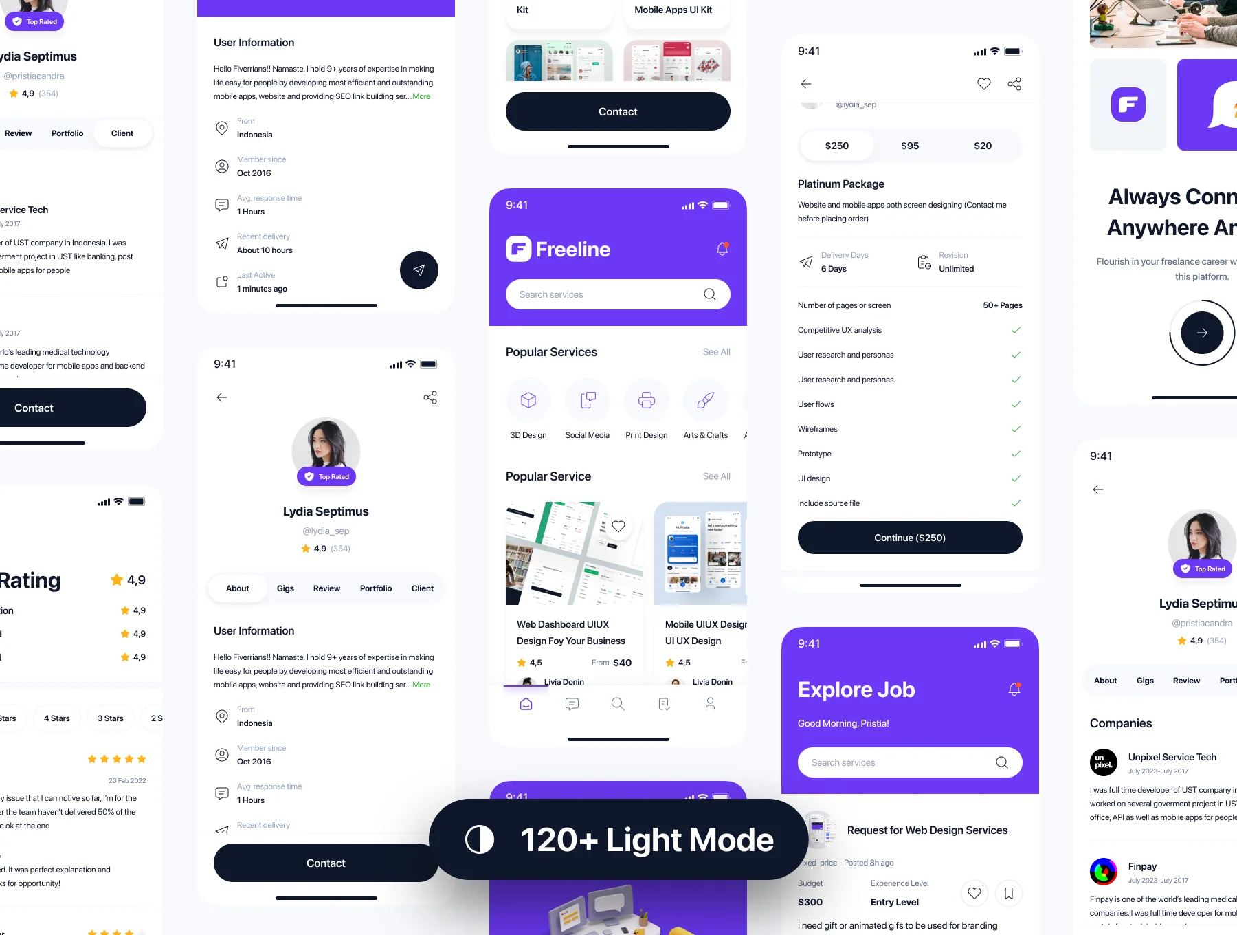 Freeline - Freelance Services App UI Kit 2