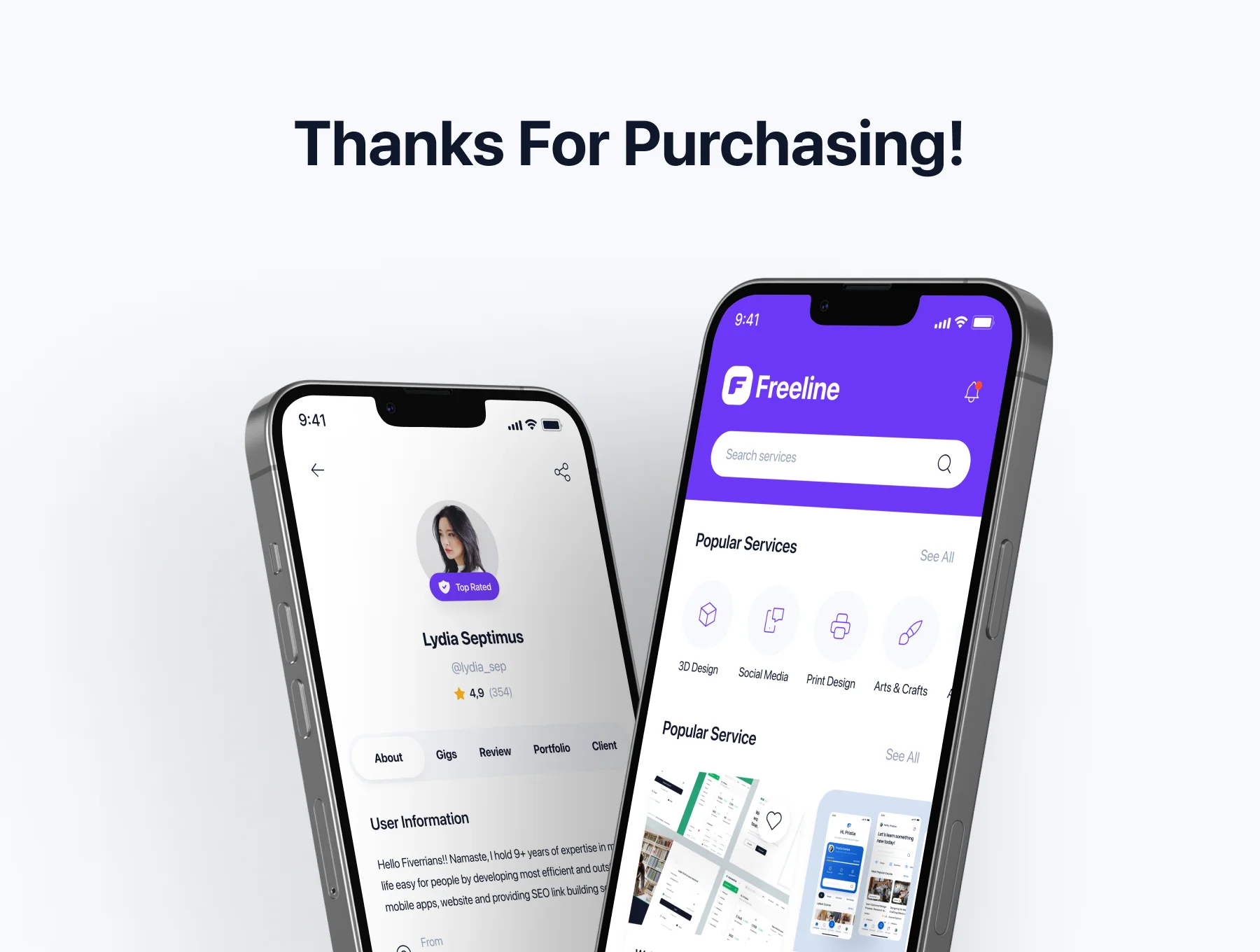 Freeline - Freelance Services App UI Kit 6