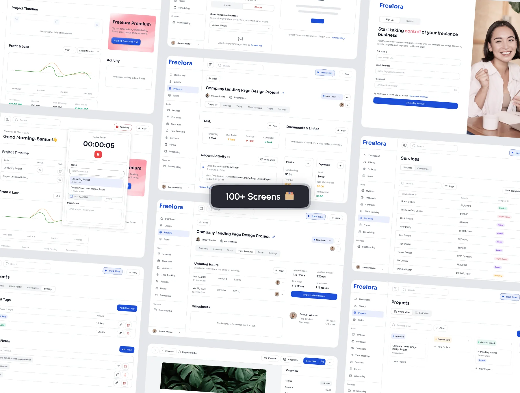 Freelora: Business Management Dashboard UI Kit 4