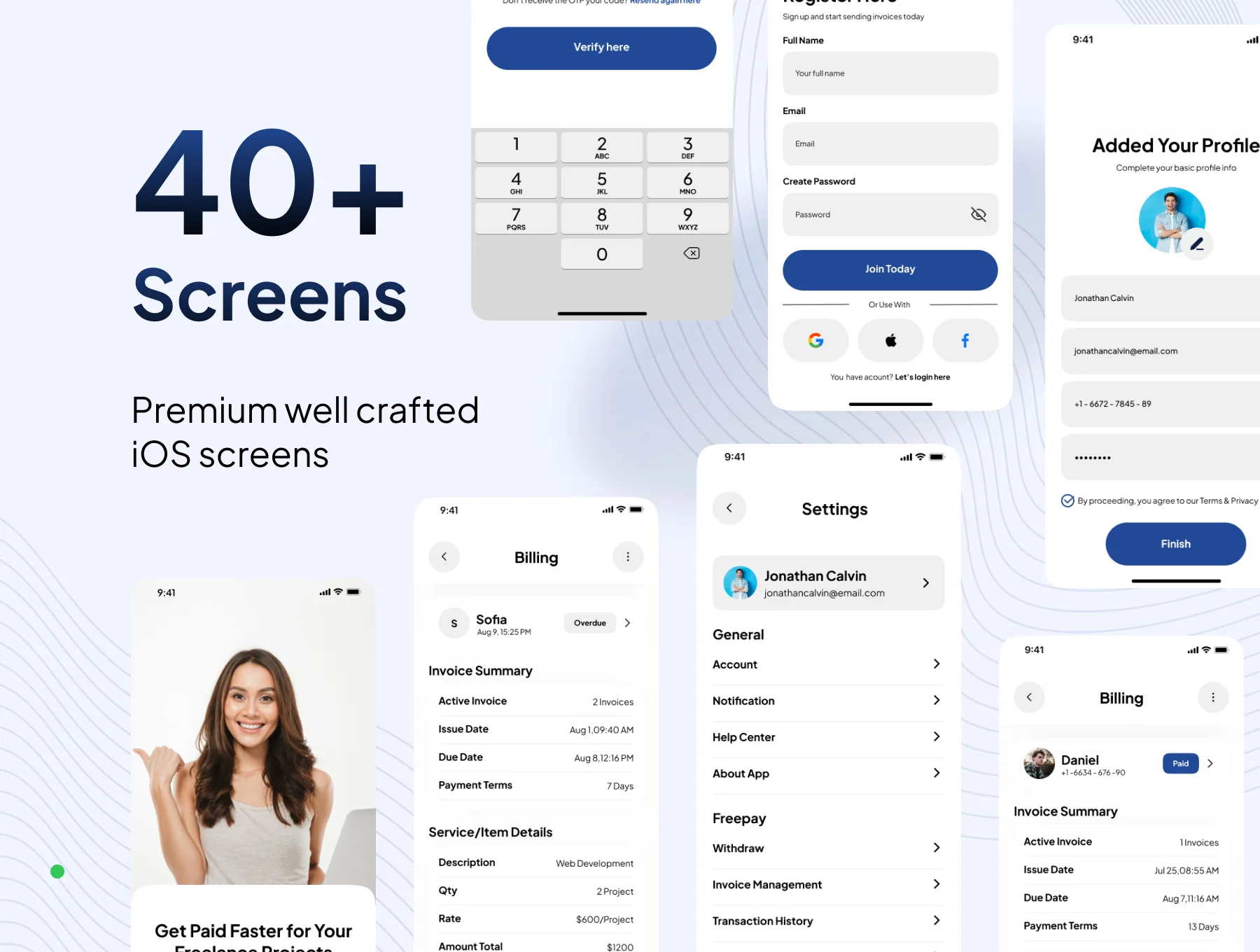 Freepay - Freelance Payment & Invoice App UI Kit 2