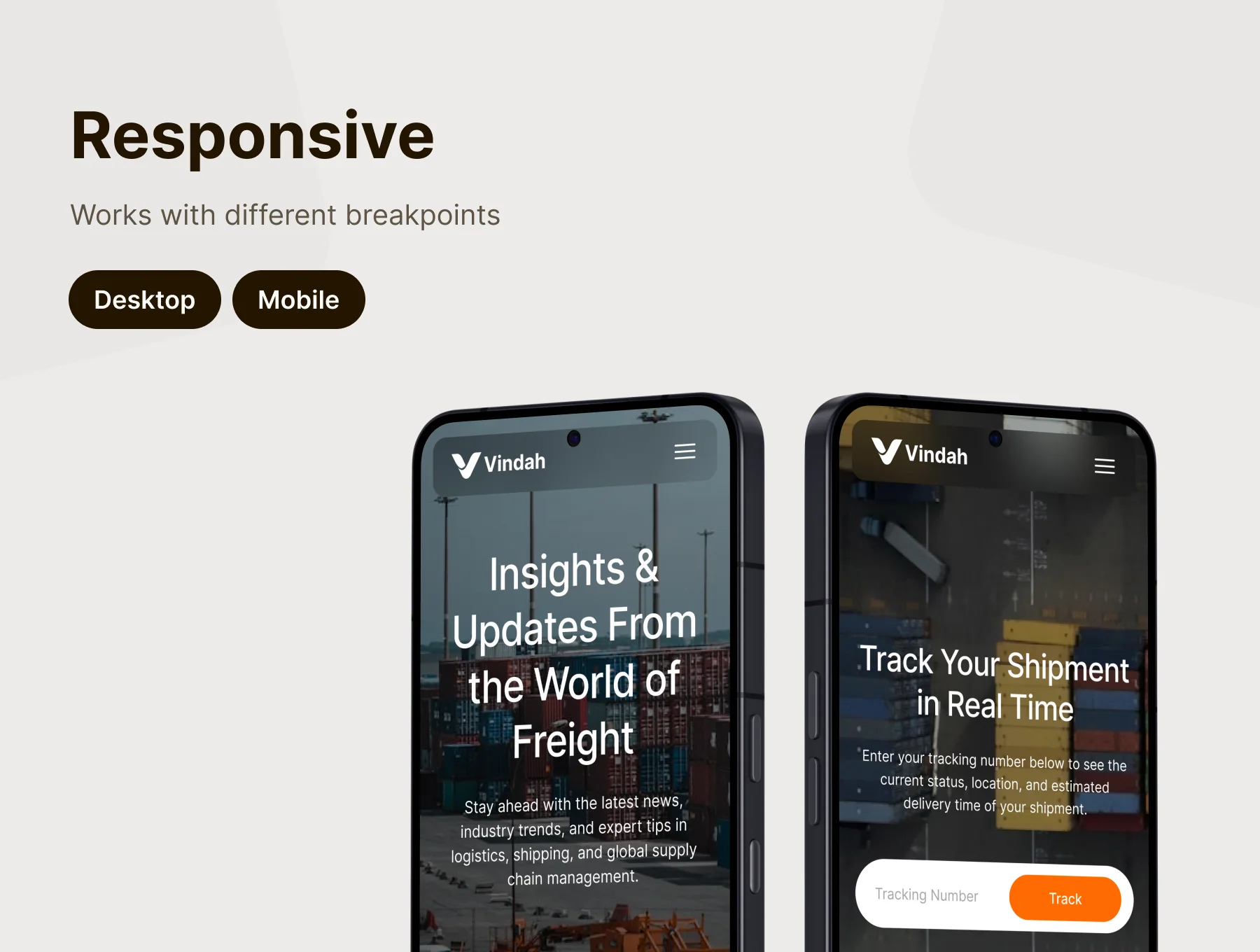 Freight Company Website UI Kit — Vindah 3