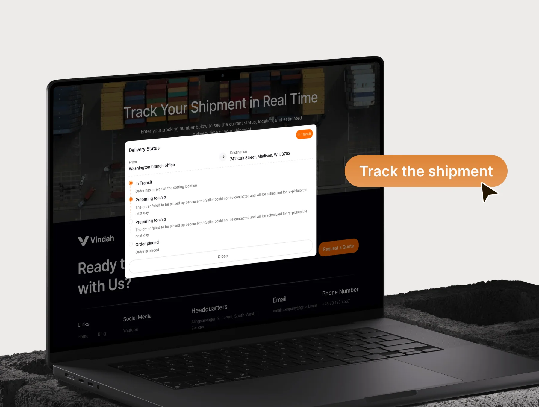 Freight Company Website UI Kit — Vindah 4