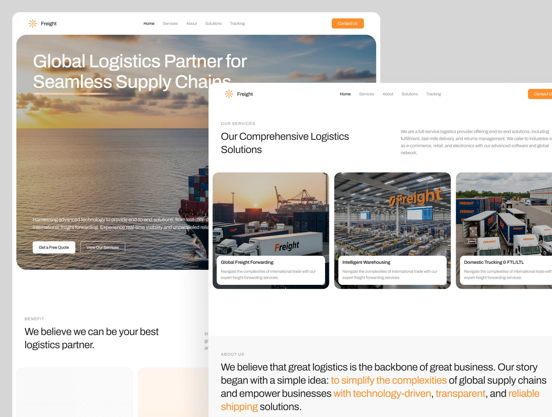 Freight - Shipping & Logistic Landing Page UI Kit 2